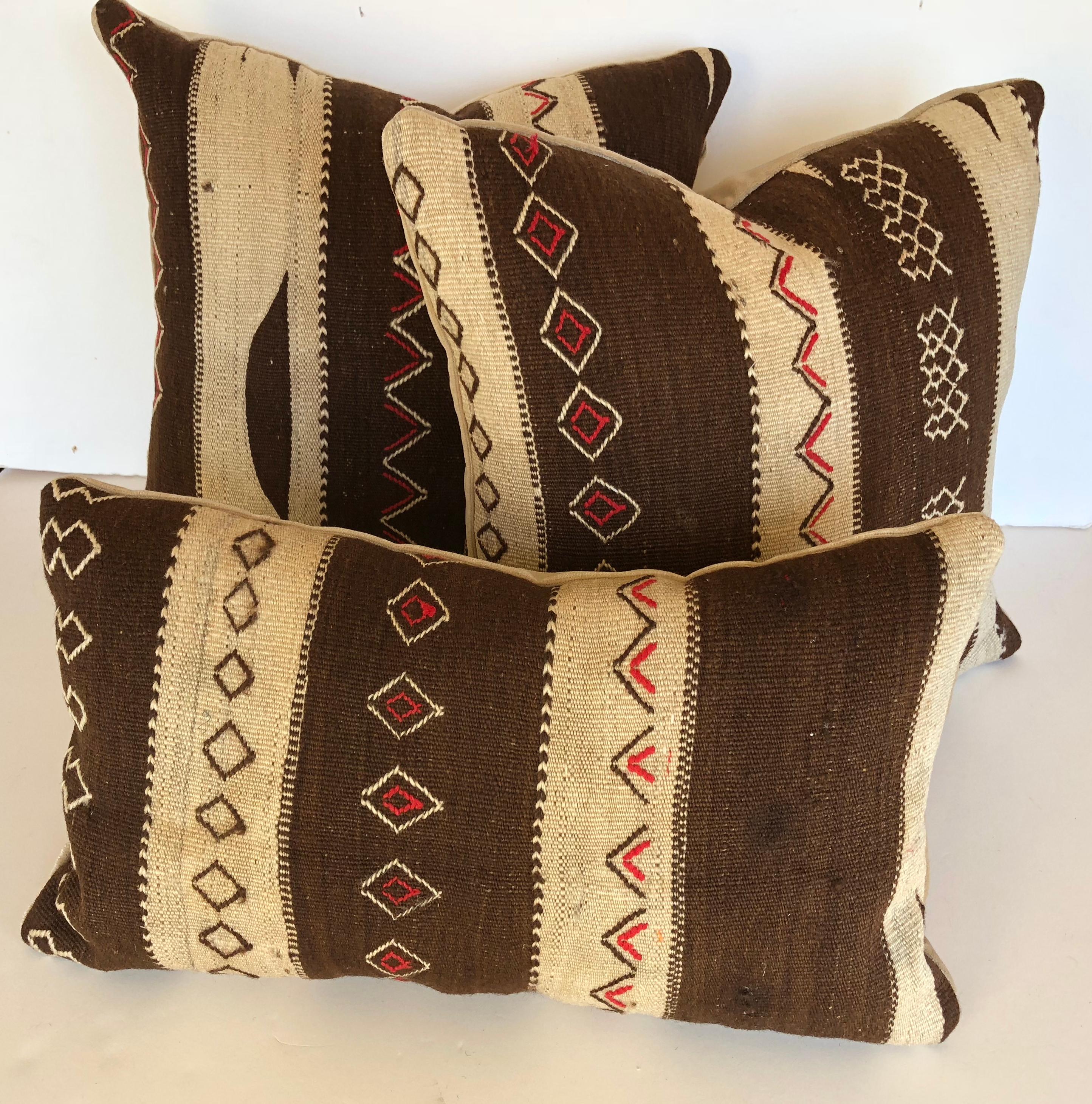 Custom Pillow by Maison Suzanne, Cut from a Vintage Moroccan Wool Ourika Rug For Sale 2