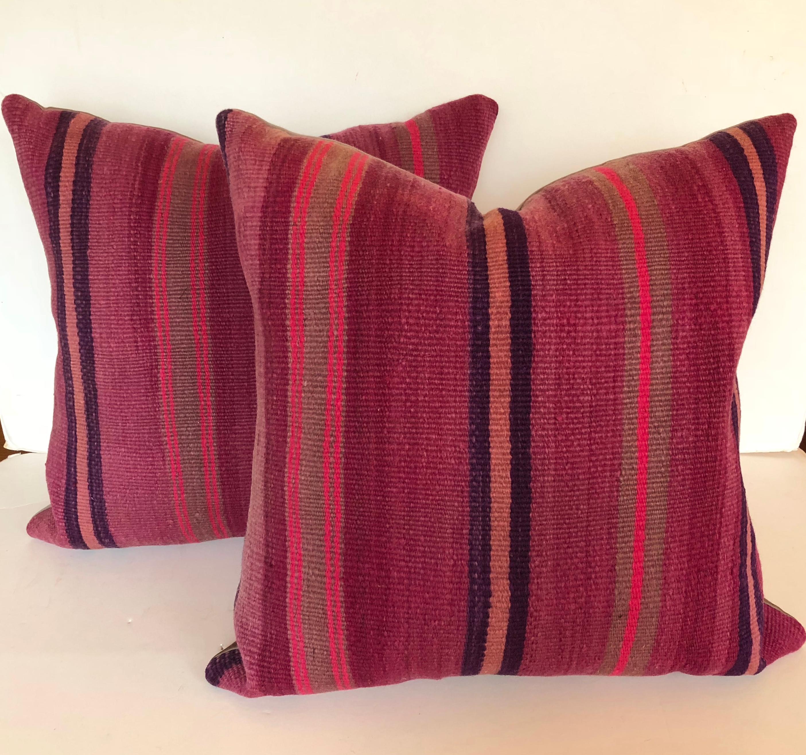 20th Century Custom Pillow by Maison Suzanne Cut from a Vintage Moroccan Wool Berber Rug