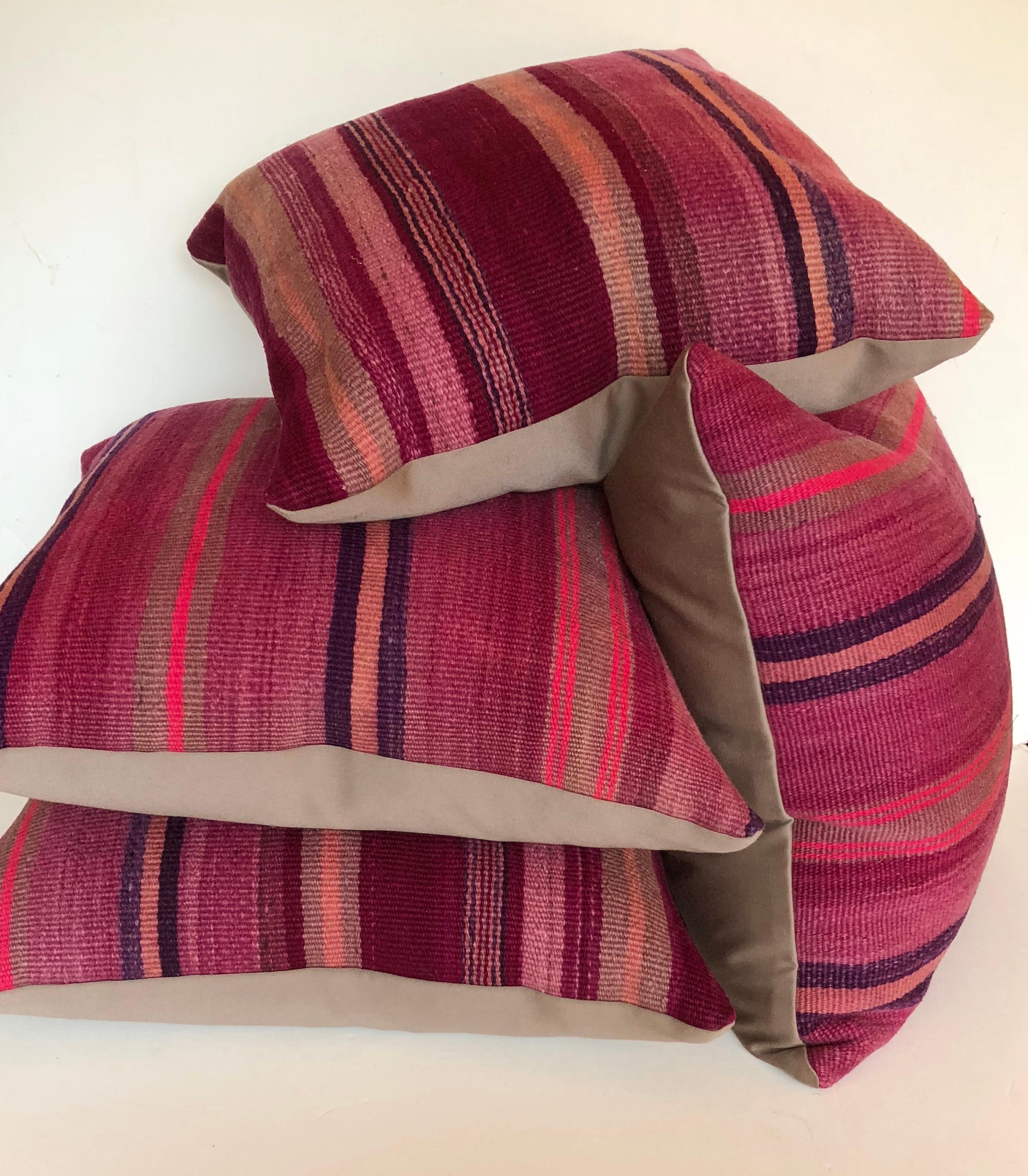 Custom Pillow by Maison Suzanne Cut from a Vintage Moroccan Wool Berber Rug For Sale 1