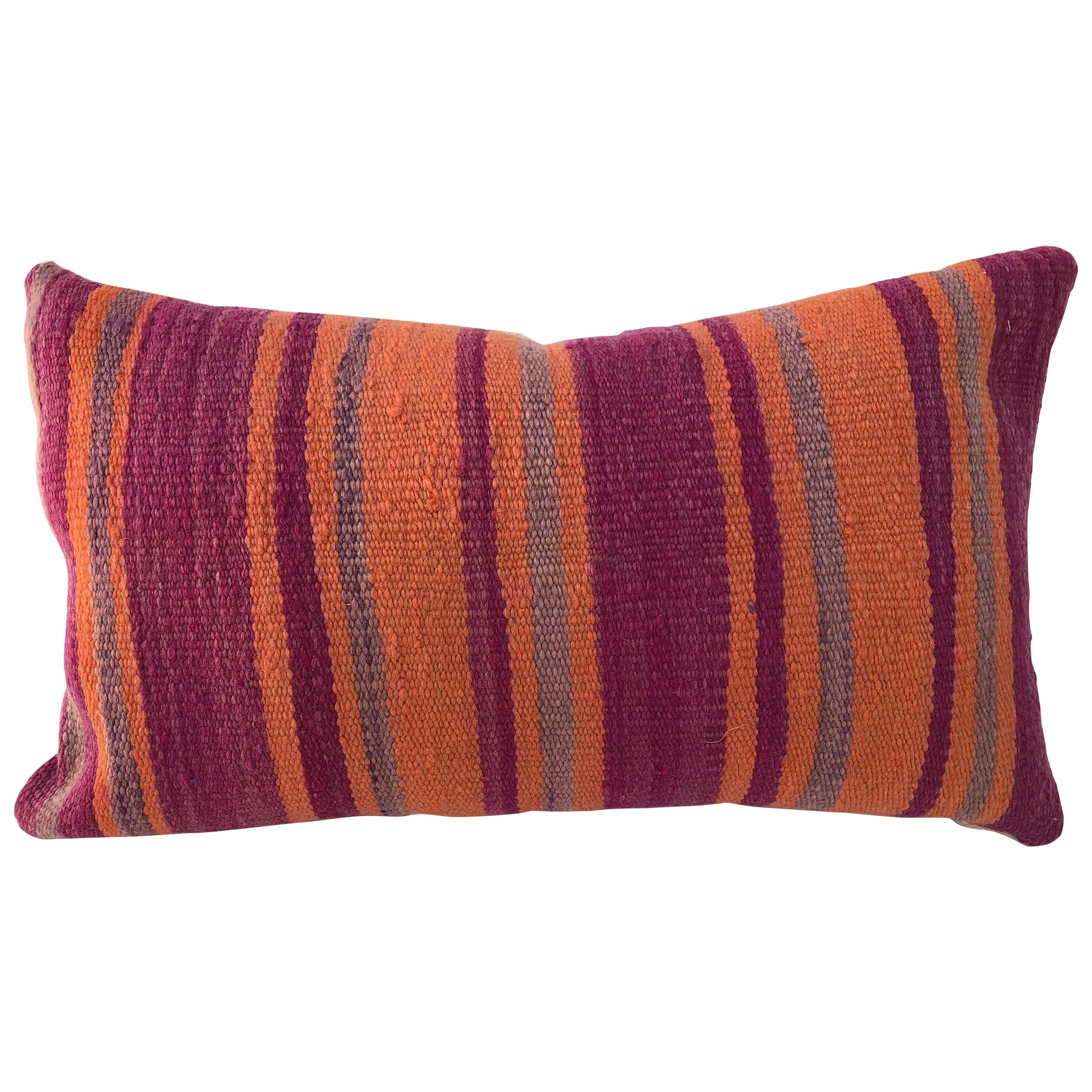 Custom Pillow Cut from a Vintage Moroccan Wool Berber Rug, Atlas Mountains For Sale