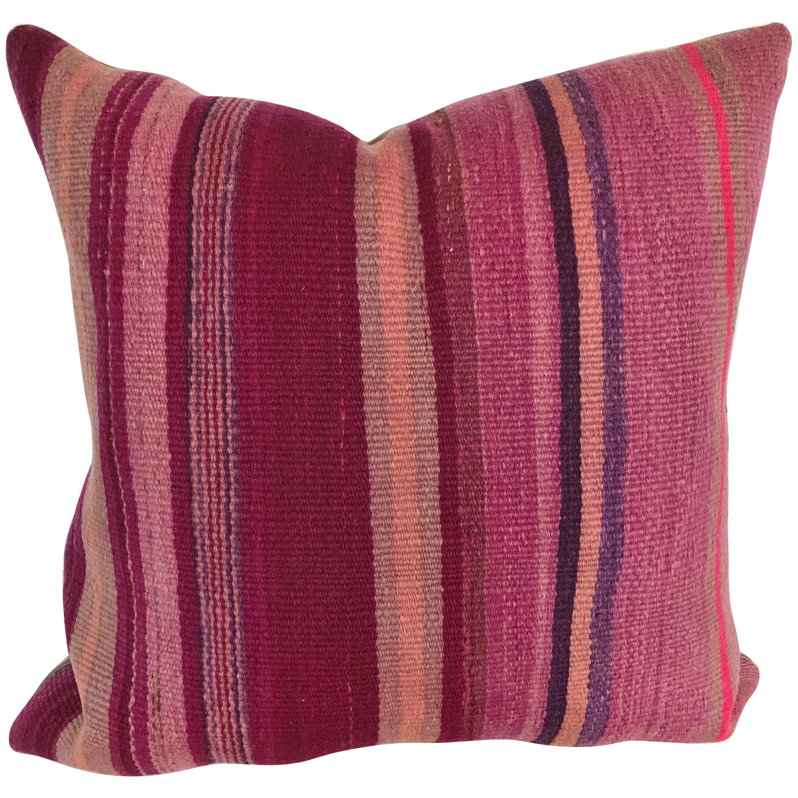 Custom Pillow by Maison Suzanne Cut from a Vintage Moroccan Wool Berber Rug For Sale