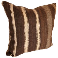 Custom Pillow Cut from a Vintage Moroccan Wool Ourika Rug, Atlas Mountains