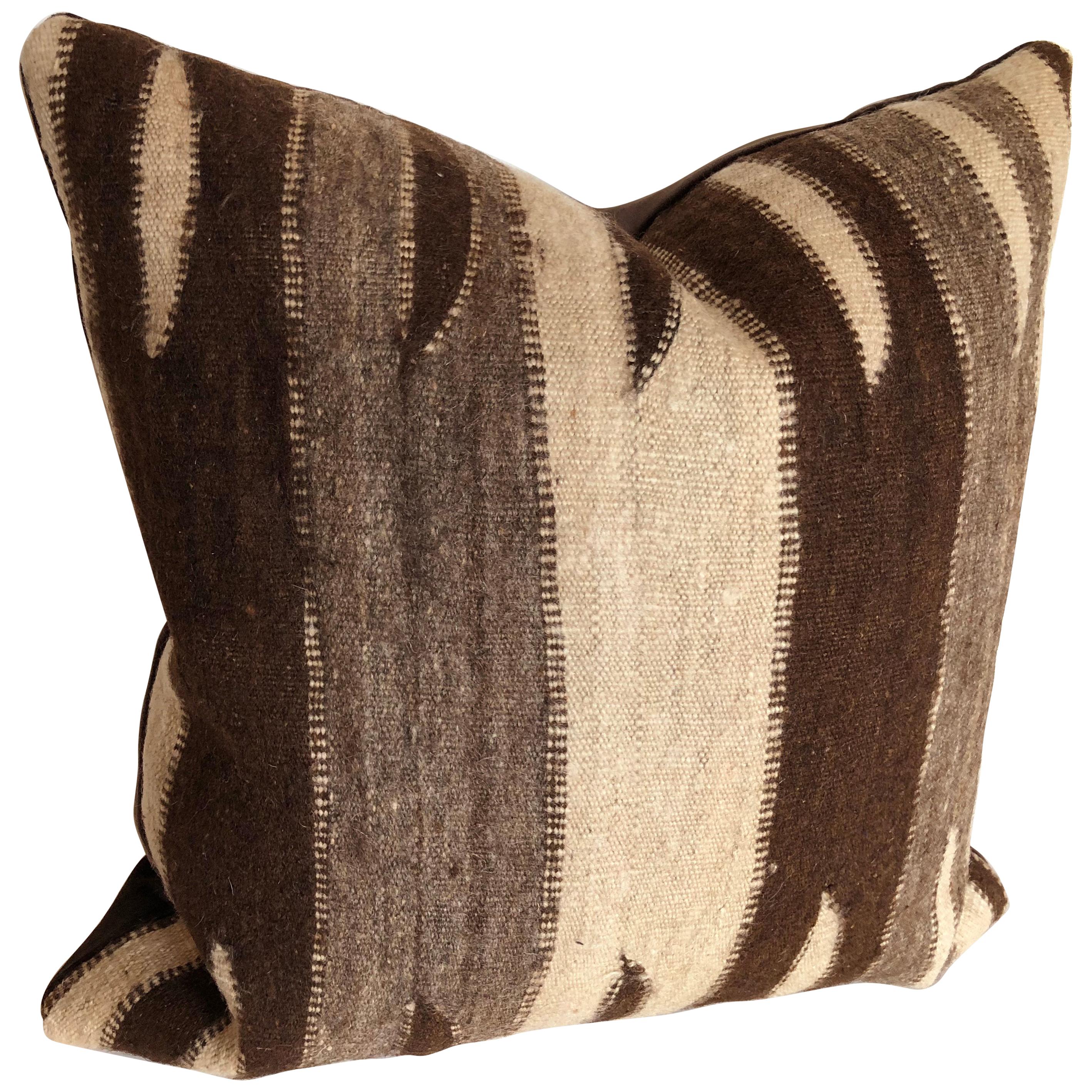 Custom Pillow by Maison Suzanne Cut from a Vintage Moroccan Wool Ourika Rug For Sale