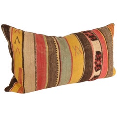 Custom Pillow Cut from a Vintage Moroccan Wool Rug, Atlas Mountains