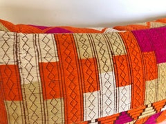 Custom Pillow Cut from a Vintage Phulkari Bagh Wedding Shawl, Punjab, India