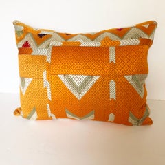 Custom Pillow Cut from a Vintage Silk Embroidered Phulkari Bagh Wedding Shawl