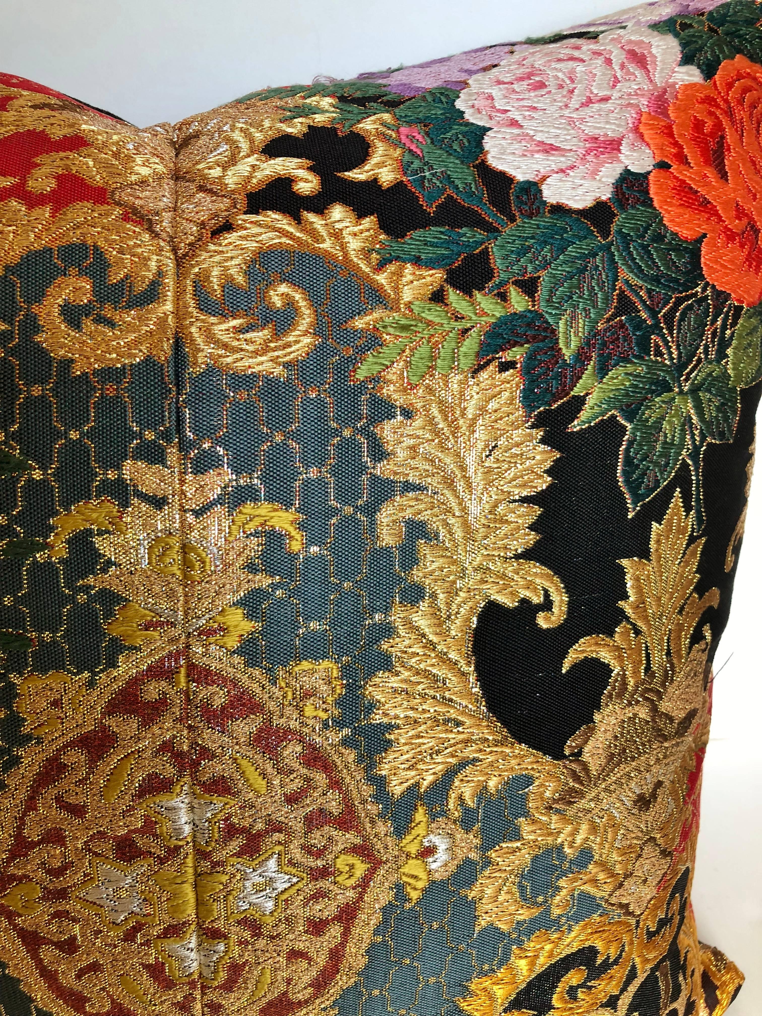 Custom Pillow by Maison Suzanne Cut from a Vintage Silk Japanese Uchikake Kimono 1