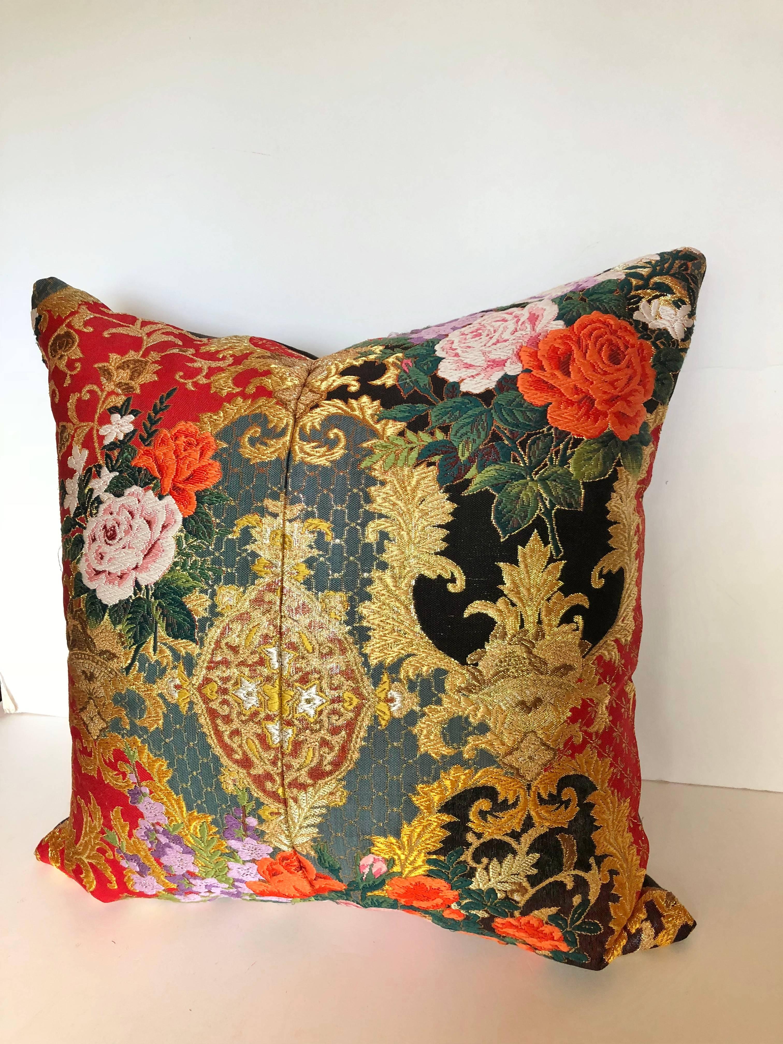 Custom Pillow by Maison Suzanne Cut from a Vintage Silk Japanese Uchikake Kimono 3