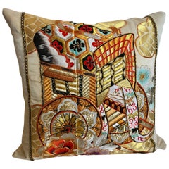 Custom Pillow Cut from a Vintage Silk Japanese Uchikake Wedding Kimono