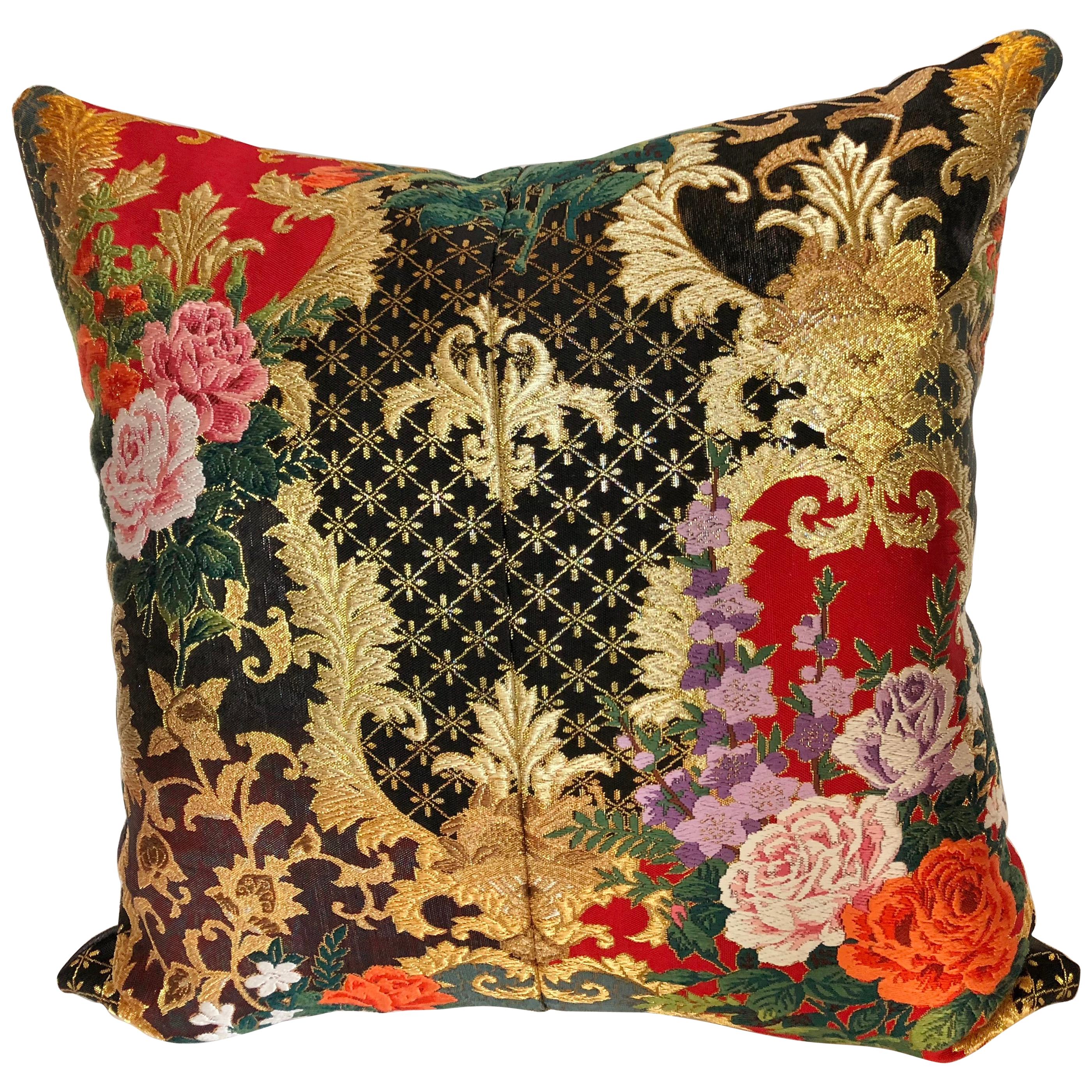 Custom Pillow by Maison Suzanne Cut from a Silk Japanese Uchikake Wedding Kimono