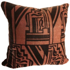 Custom Pillow Cut from a Vintage Silk Velvet Amsterdam School Textile, 1915-1927