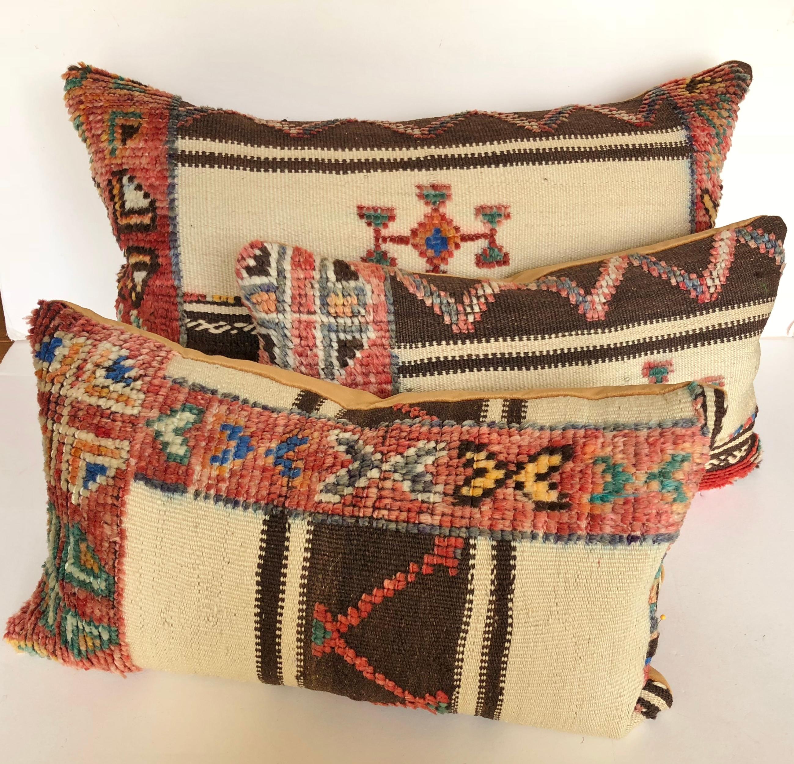 Custom Pillow Cut from a Vintage Wool Moroccan Glaoui Rug, Atlas Mountains For Sale 2