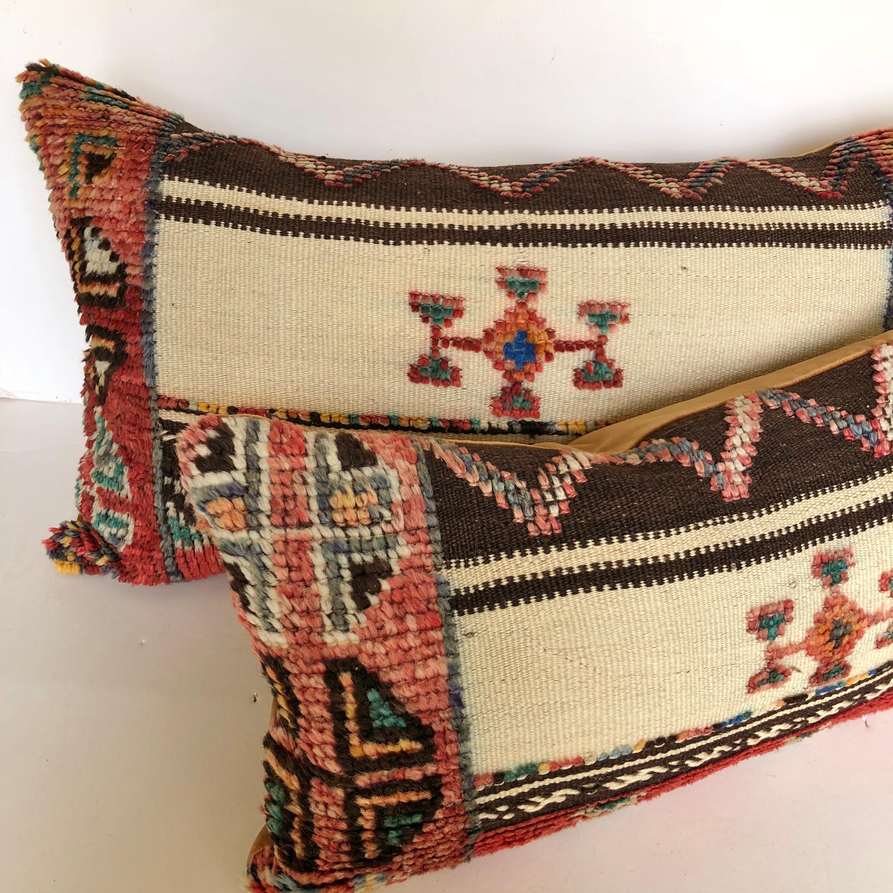 Custom Pillow Cut from a Vintage Wool Moroccan Glaoui Rug, Atlas Mountains For Sale 3