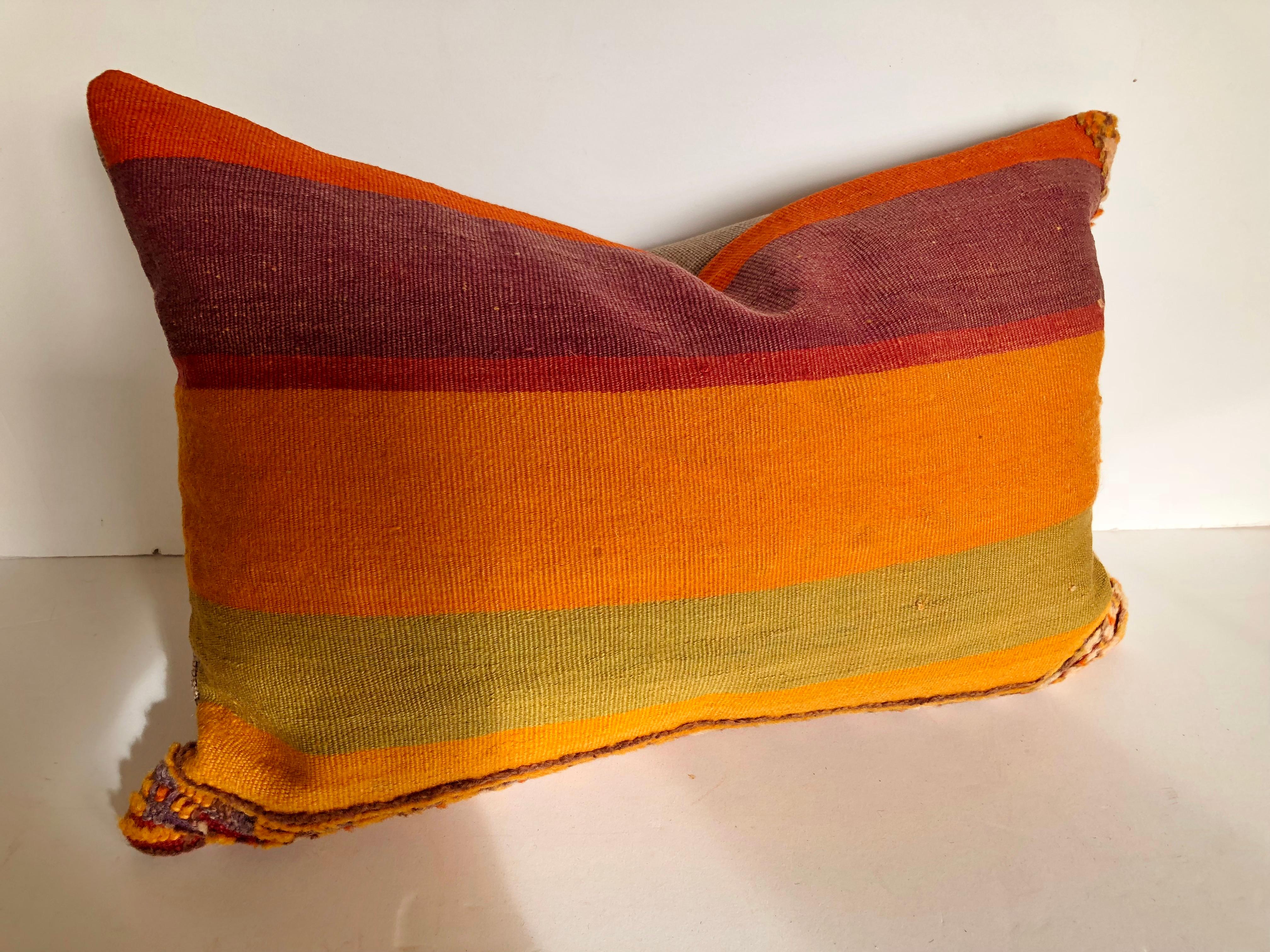 Custom Pillow by Maison Suzanne Cut from a Vintage Wool Moroccan Berber Rug For Sale 2