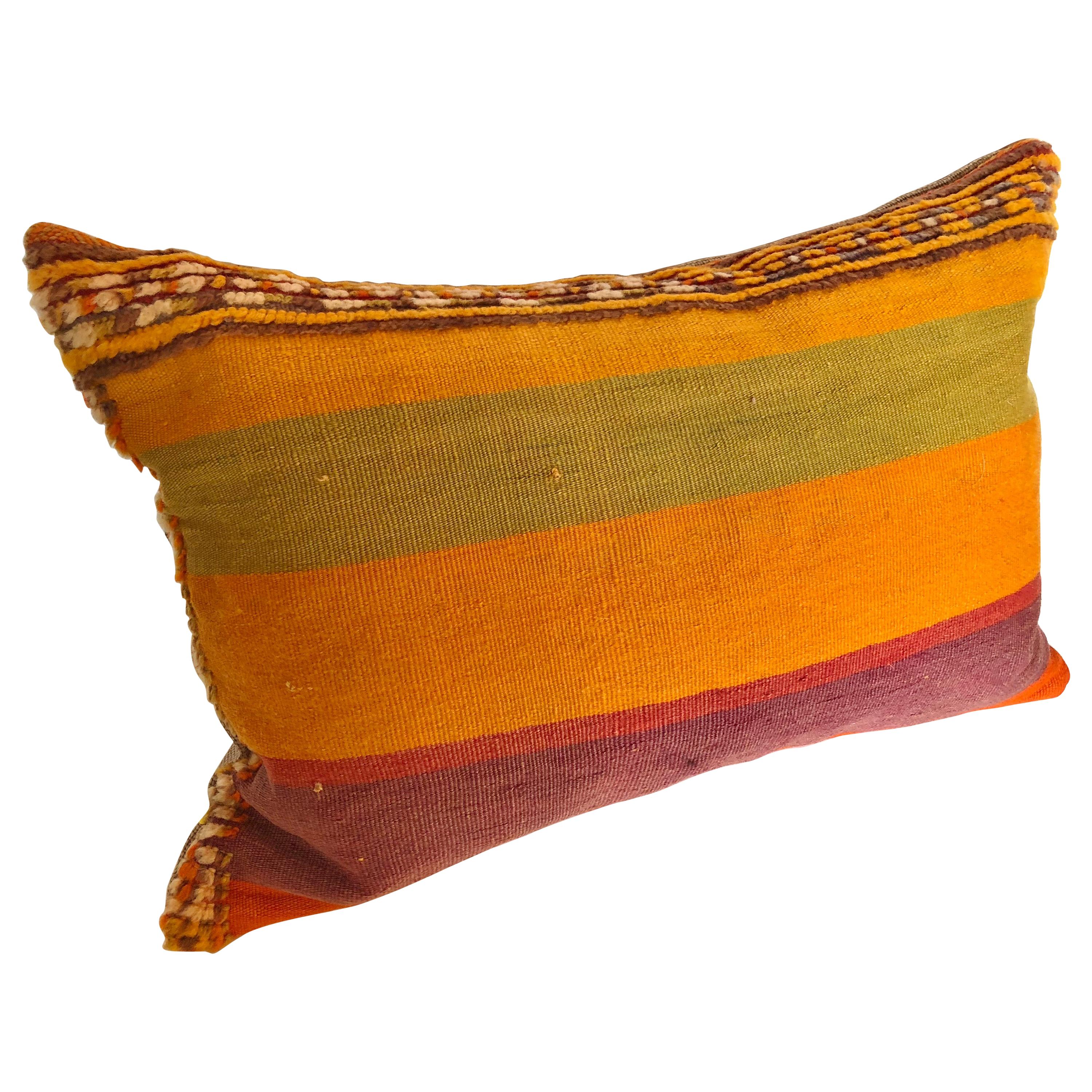 Custom Pillow by Maison Suzanne Cut from a Vintage Wool Moroccan Berber Rug For Sale