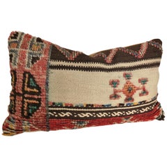 Custom Pillow Cut from a Vintage Wool Moroccan Rug, Atlas Mountains