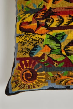 Custom Pillow Made from a Vintage French Needlepoint Panel