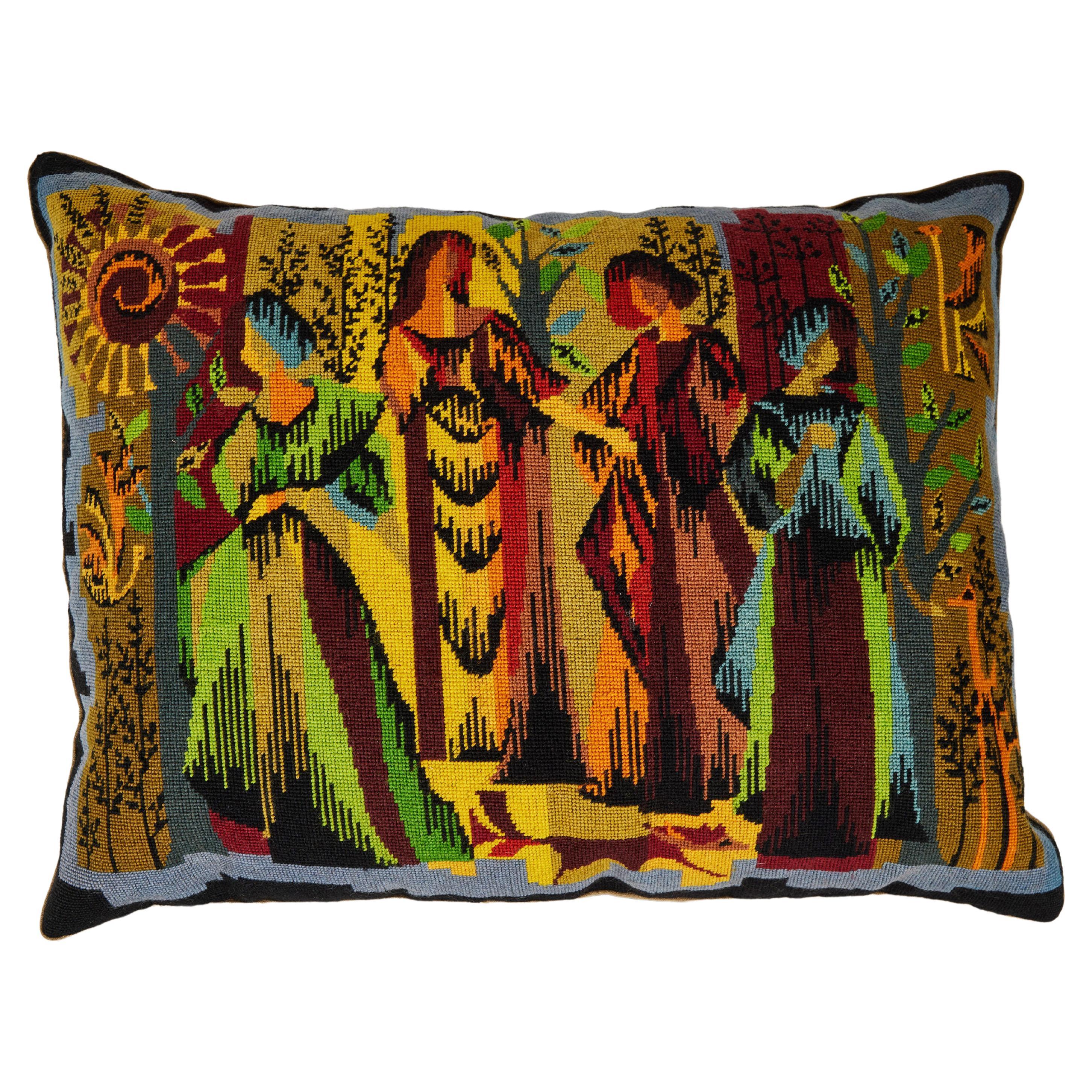 Custom top needlepoint pillow