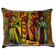 Custom Pillow Made from a Vintage French Needlepoint Panel