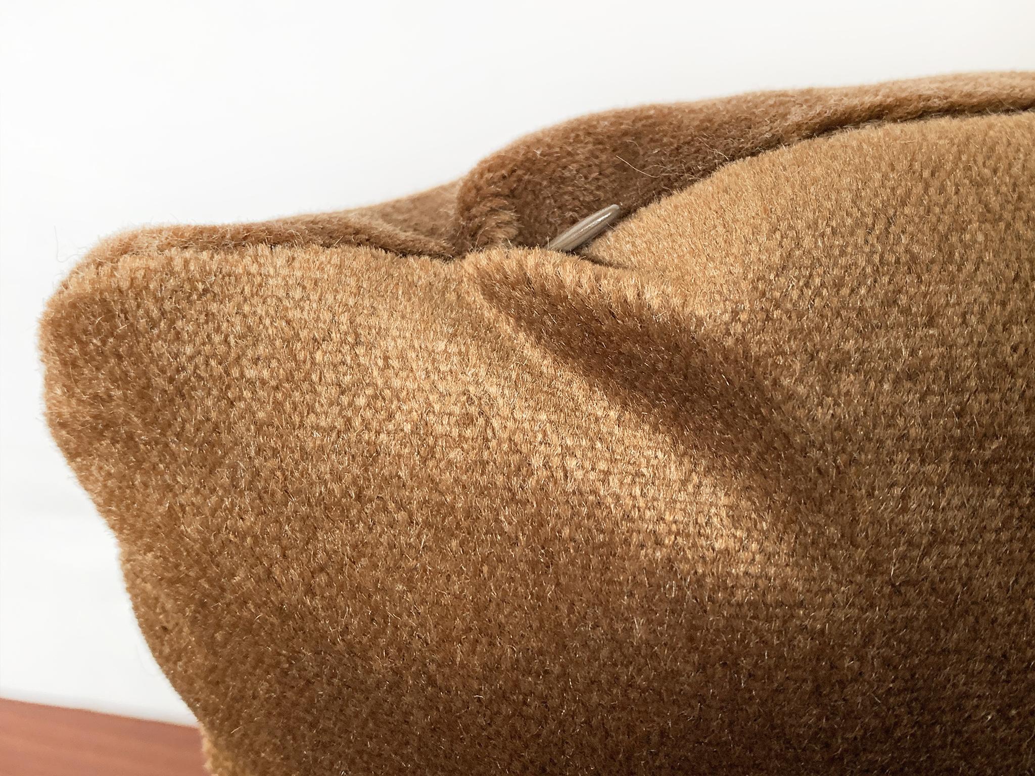 Contemporary Custom Pillow With Brown Mohair Velvet From Schumacher