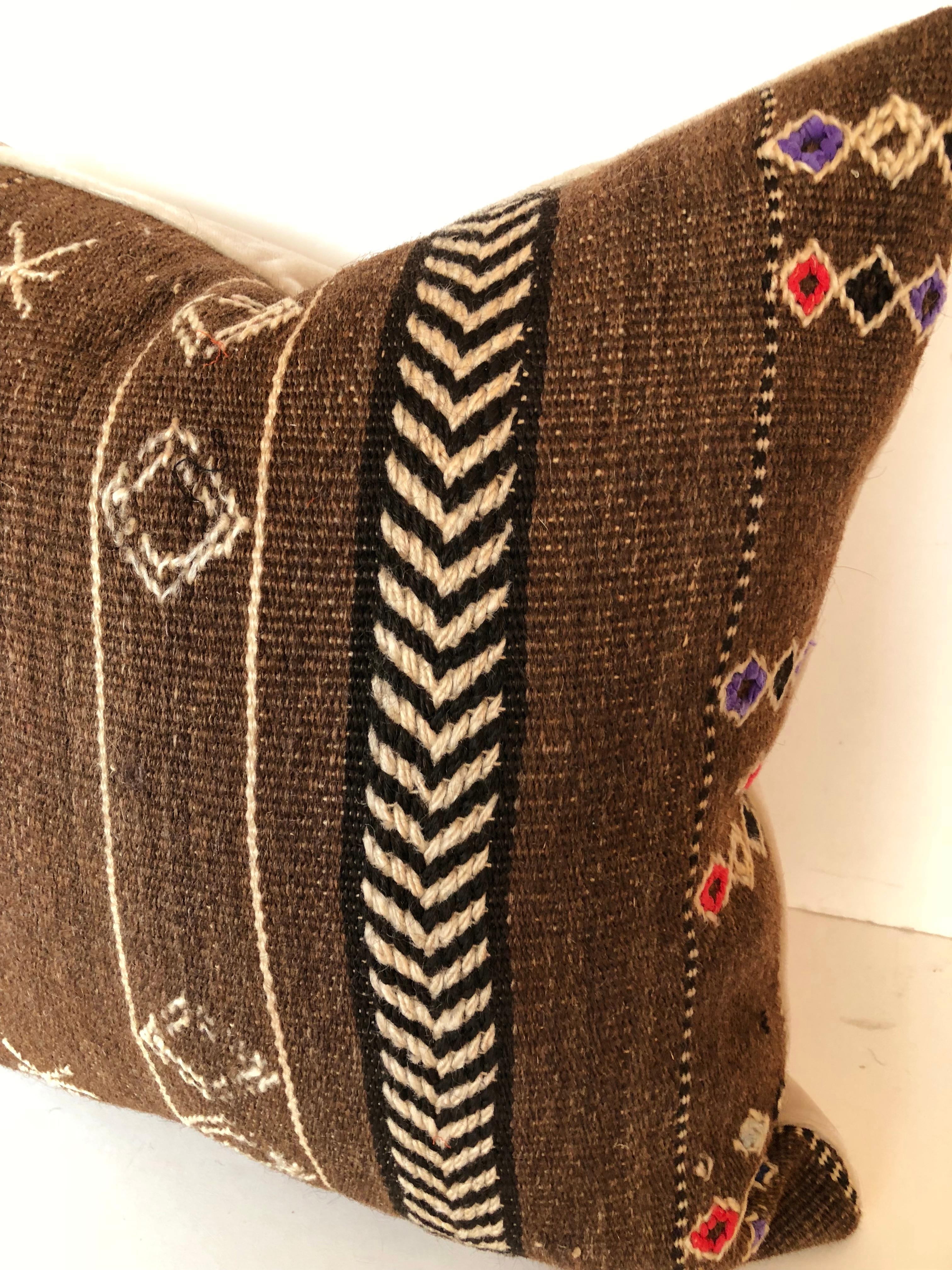 Custom Pillows by Maison Suzanne Cut from a Vintage Wool Moroccan Ourika Rug For Sale 1