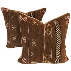 Custom Pillows by Maison Suzanne Cut from a Vintage Wool Moroccan Ourika Rug