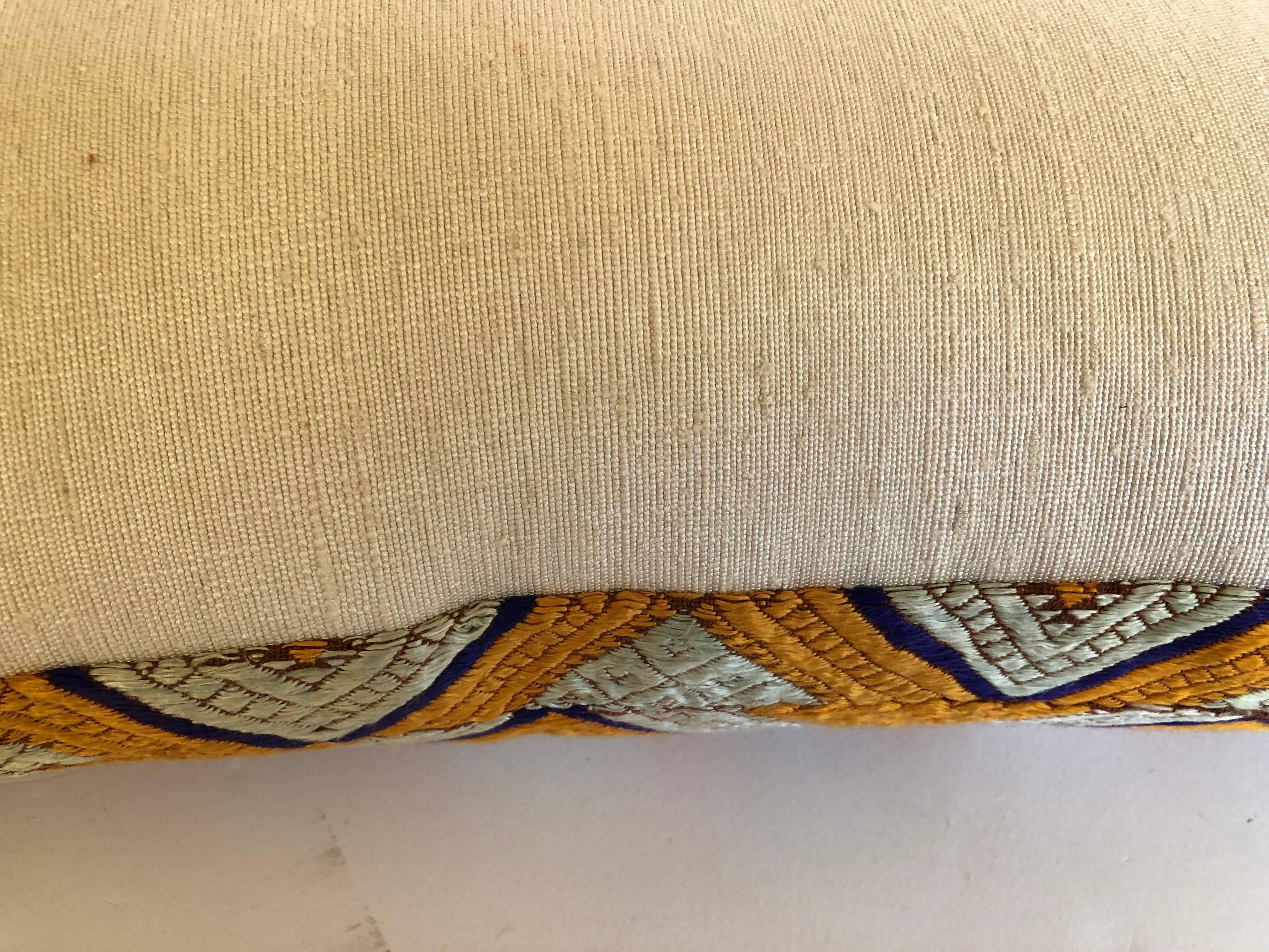 Custom Pillows Cut from a Silk Phulkari Bagh Wedding Shawl, Punjab, India For Sale 2