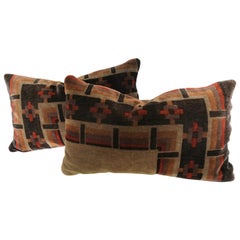 Custom Pillows Cut from a Vintage Amsterdam School Mohair Textile, 1915-1927