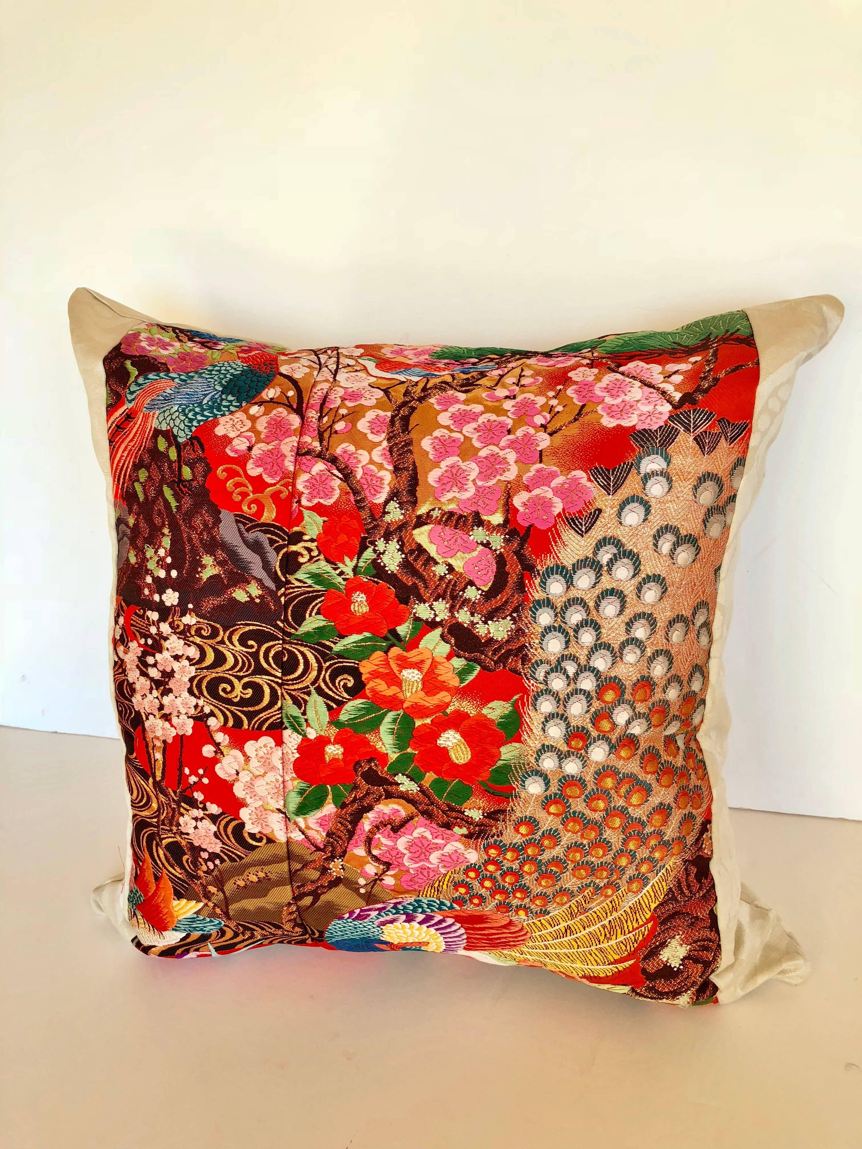 Custom Pillows Cut from a Vintage Japanese Silk Uchikake Wedding Kimono 1