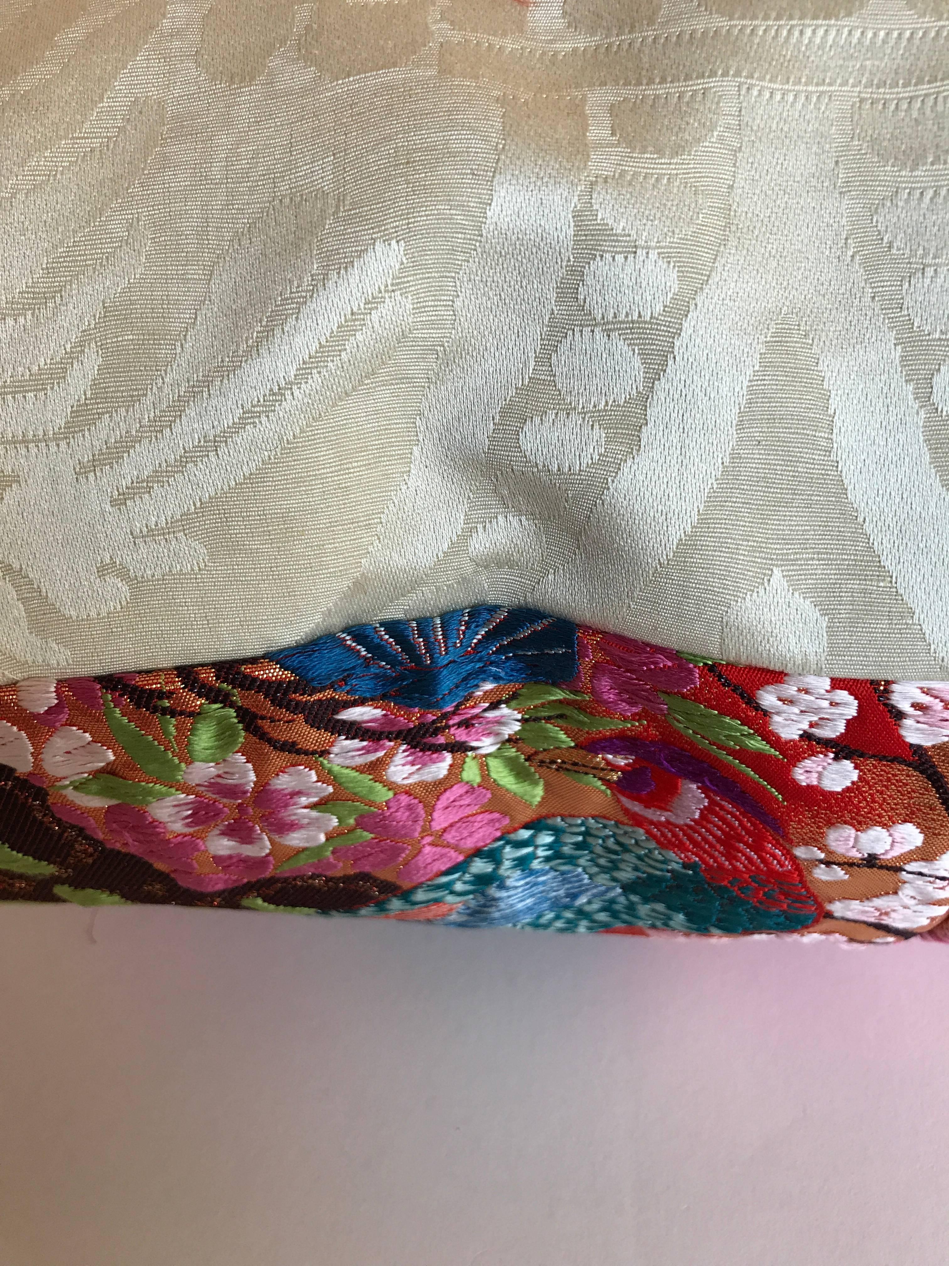 Custom Pillows Cut from a Vintage Japanese Silk Uchikake Wedding Kimono 2