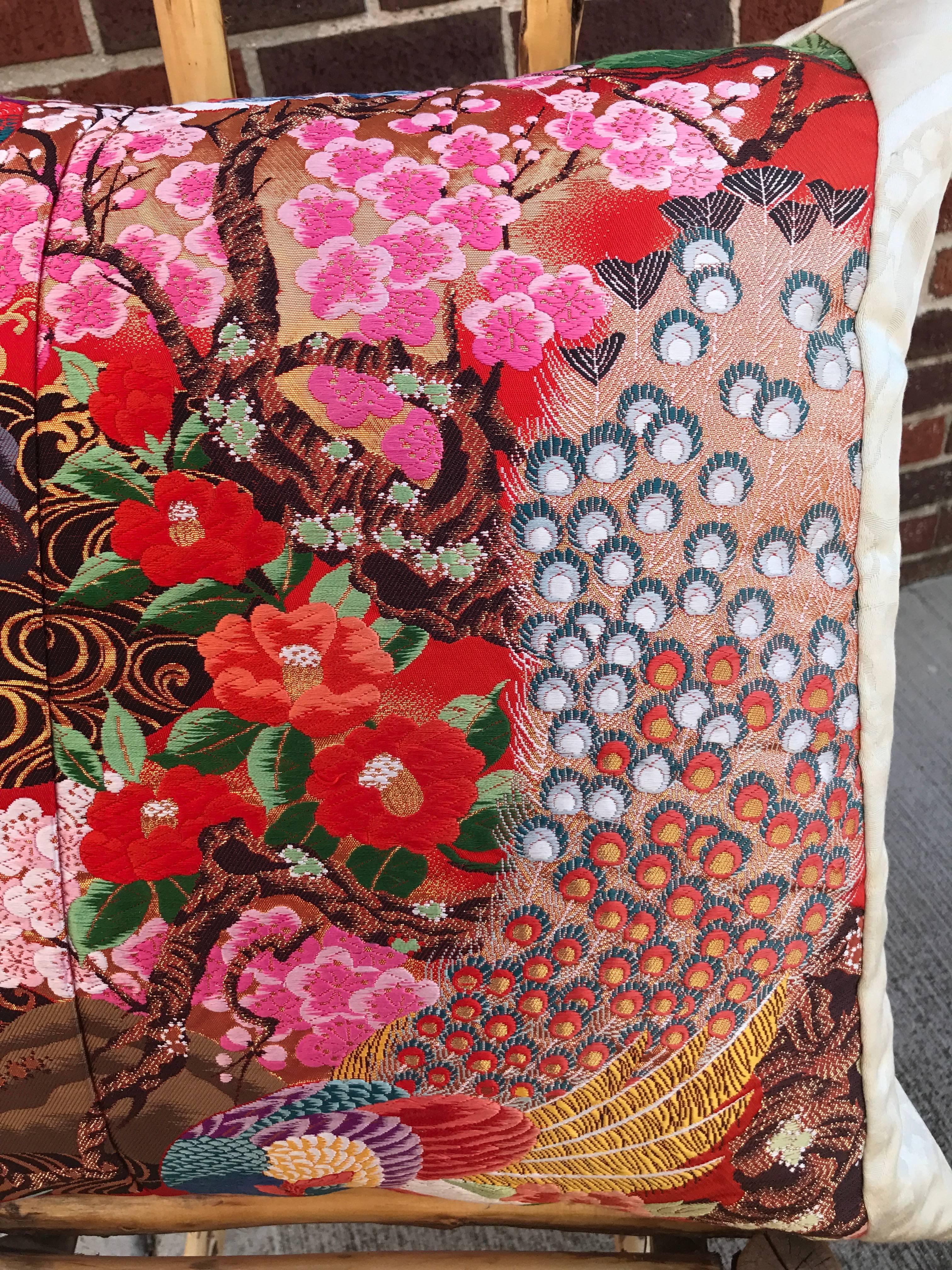 Custom Pillows Cut from a Vintage Japanese Silk Uchikake Wedding Kimono 3
