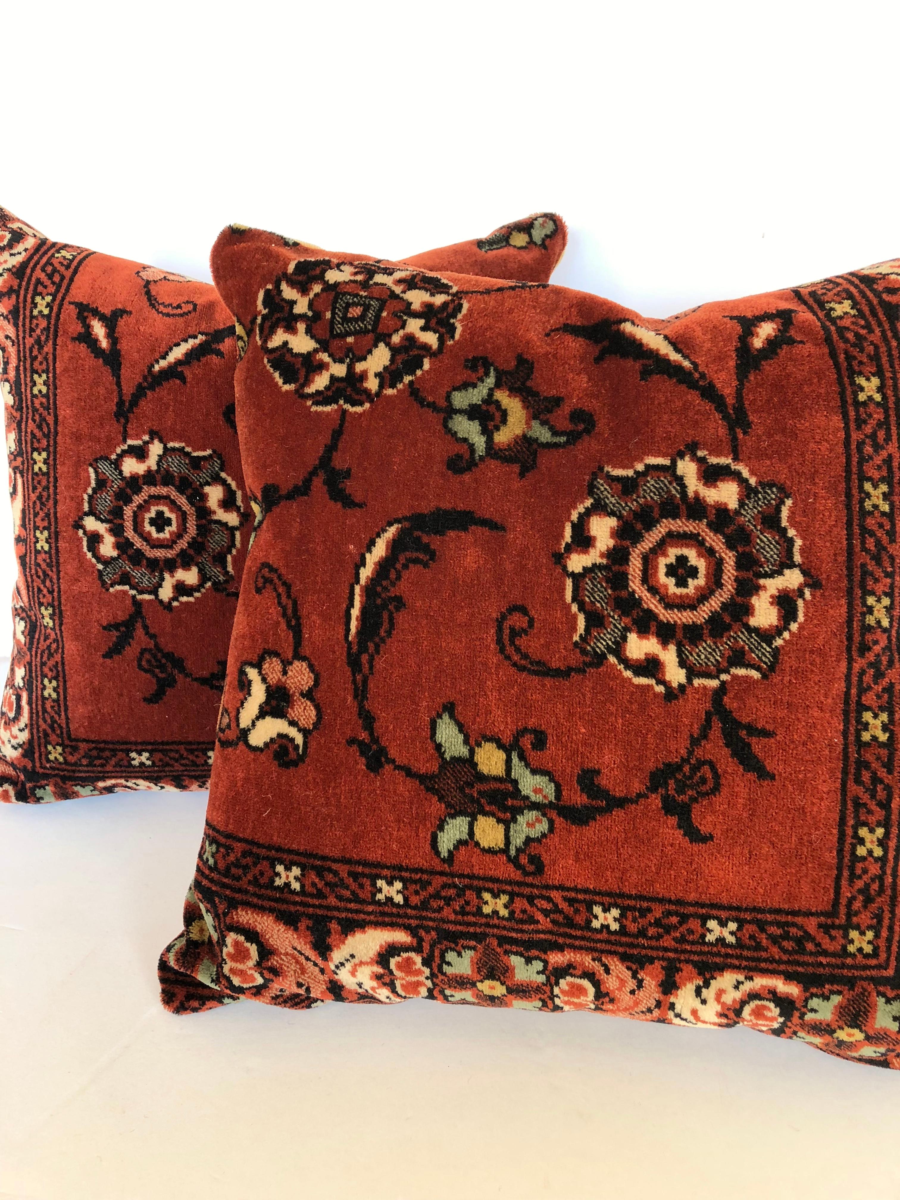 Custom Pillows by Maison Suzanne, Cut from a Vintage Mohair Textile, Netherlands For Sale 1
