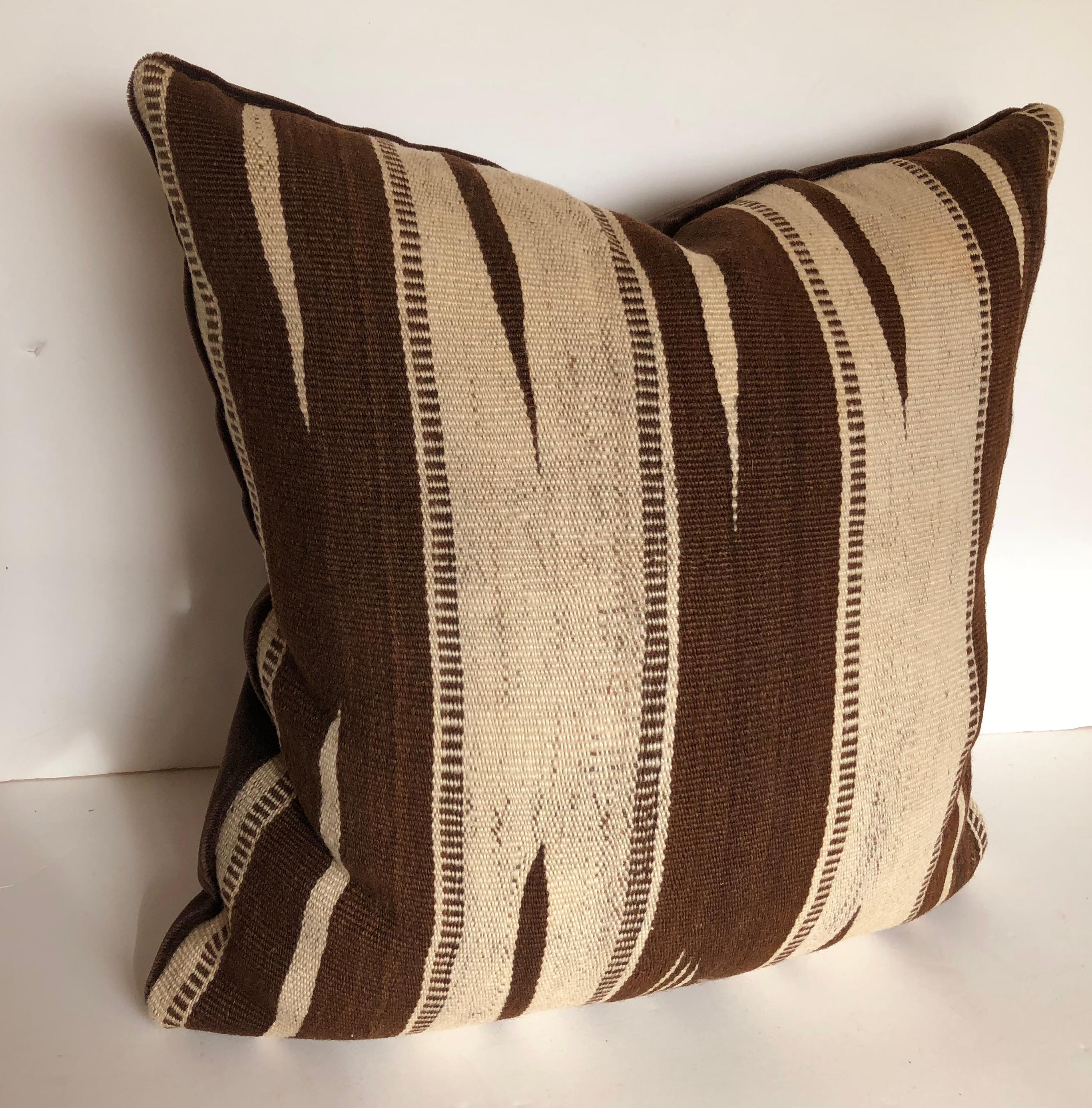 Hand-Woven Custom Pillows by Maison Suzanne Cut from a Vintage Moroccan Ourika Wool Rug For Sale