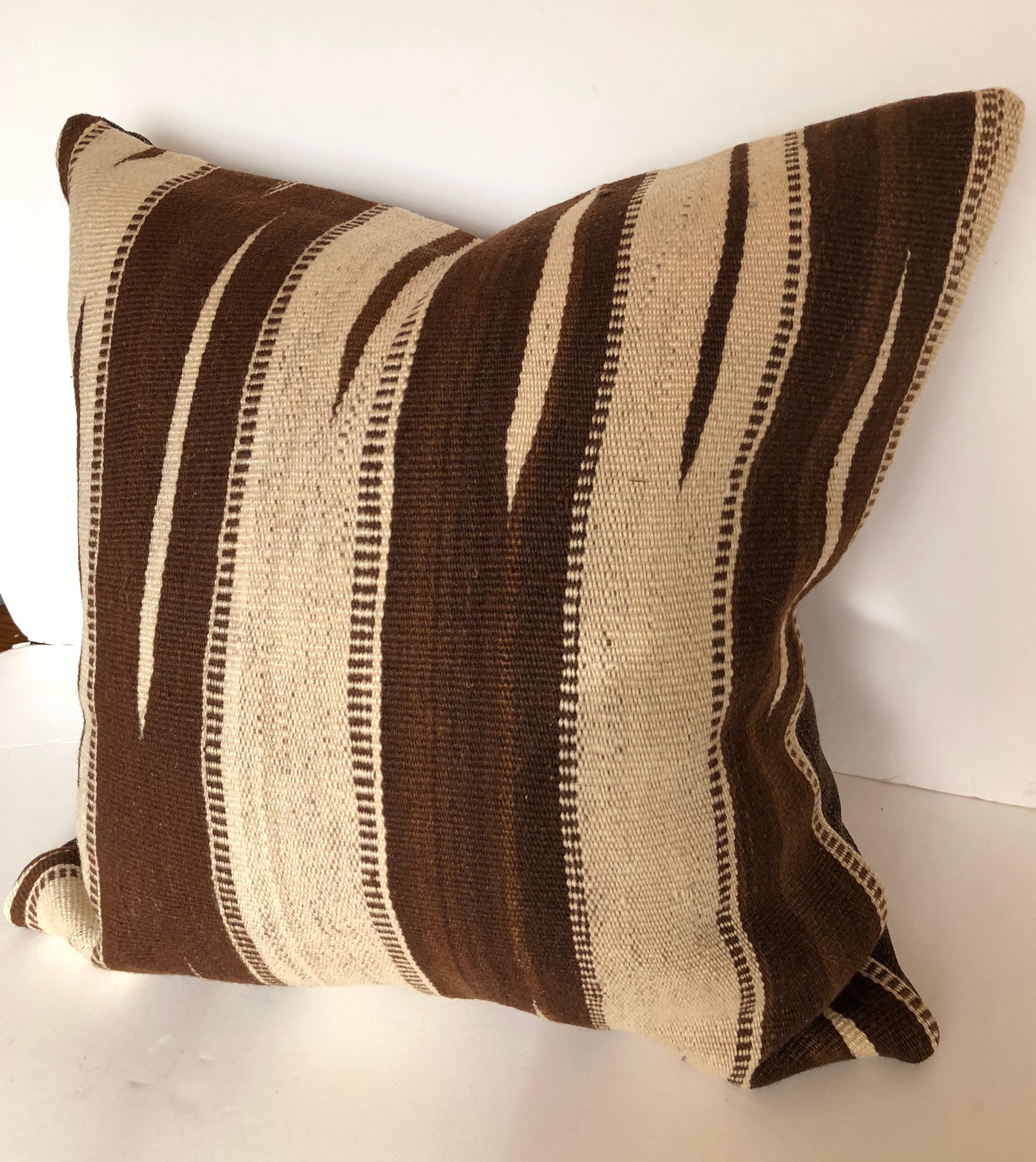 Custom Pillows by Maison Suzanne Cut from a Vintage Moroccan Ourika Wool Rug For Sale 2