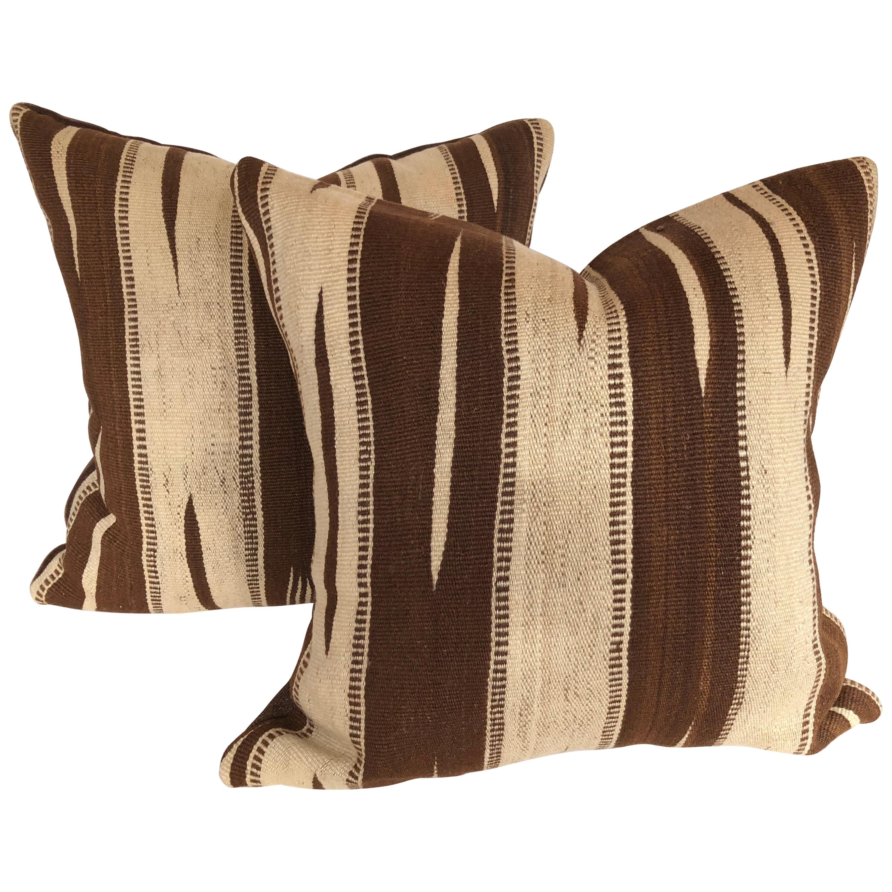 Custom Pillows by Maison Suzanne Cut from a Vintage Moroccan Ourika Wool Rug For Sale