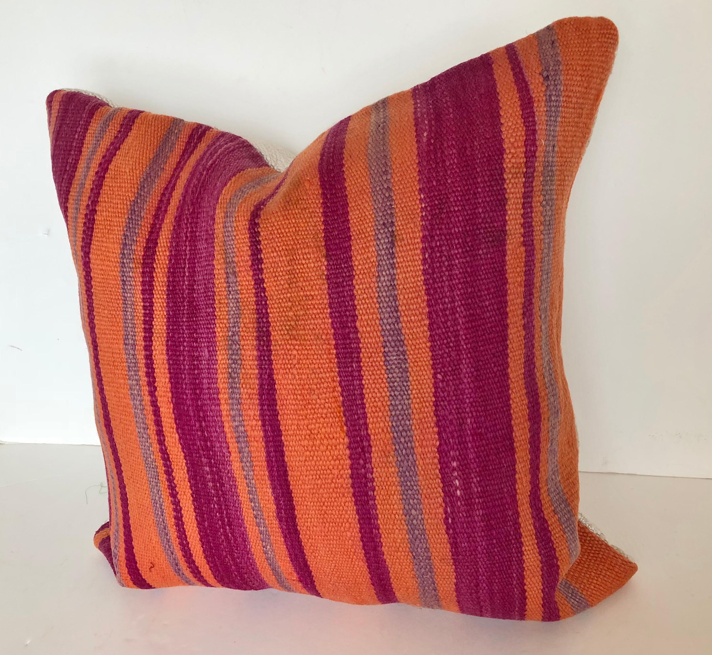 Custom Pillows by Maison Suzanne Cut from a Vintage Moroccan Wool Berber Rug In Good Condition For Sale In Glen Ellyn, IL