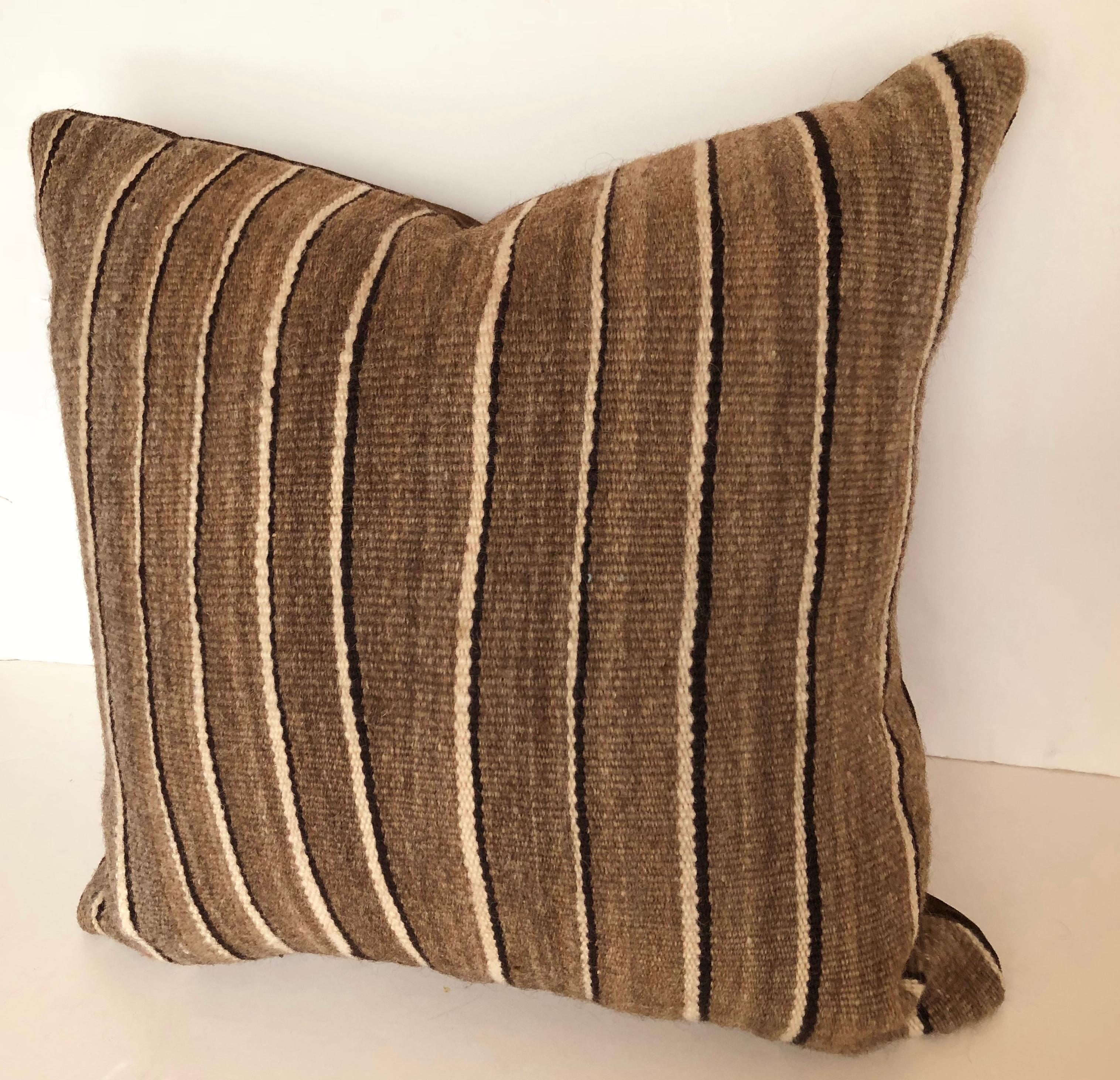 20th Century Custom Pillows by Maison Suzanne Cut from a Vintage Moroccan Wool Berber Rug For Sale