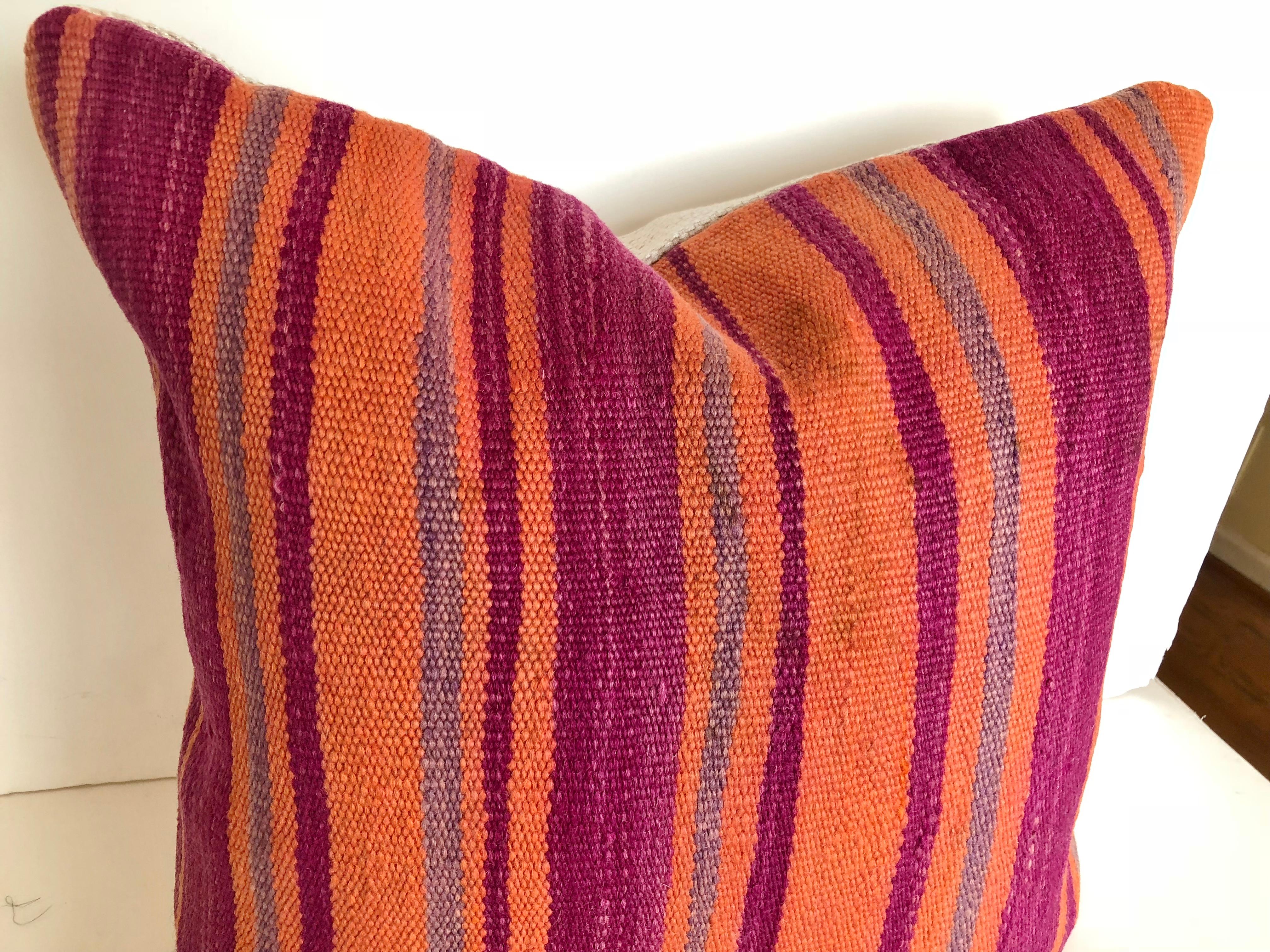Custom Pillows by Maison Suzanne Cut from a Vintage Moroccan Wool Berber Rug For Sale 1
