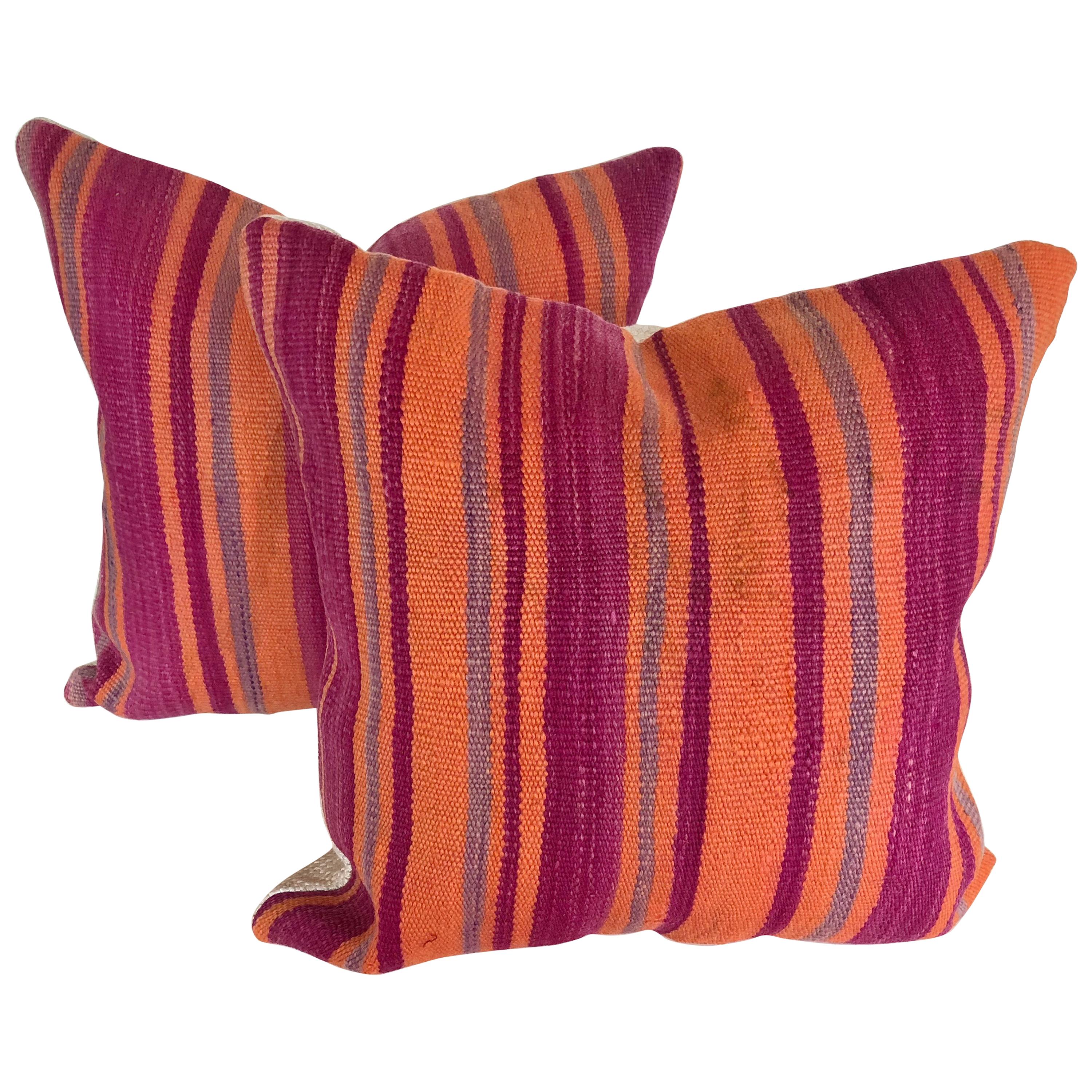 Custom Pillows by Maison Suzanne Cut from a Vintage Moroccan Wool Berber Rug For Sale
