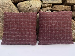 Custom Pillows in Burgundy Textile by Zak + Fox- A Set of 4