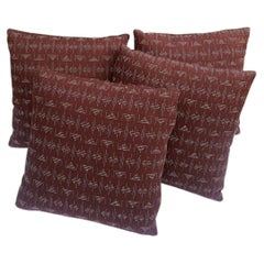 Custom Pillows in Burgundy Textile by Zak + Fox- A Set of 4