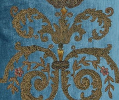 Custom Pillows with 19th Century Gold Metallic Appliqués by Melissa Levinson