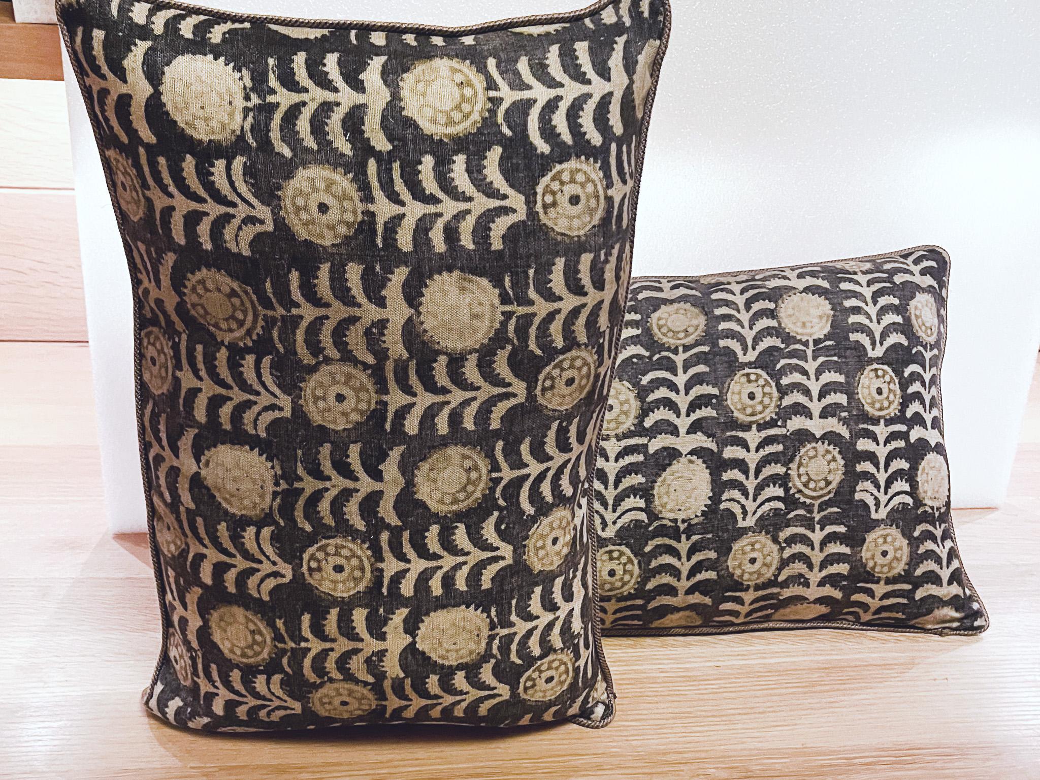 Custom Pillows With Robert Kime Fabric - a Pair In New Condition In New York, NY