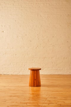 Custom Pinewood Rotating Side Table/Pedestal