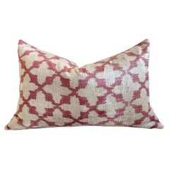 Custom Pink and Natural Silk Velvet Pillow