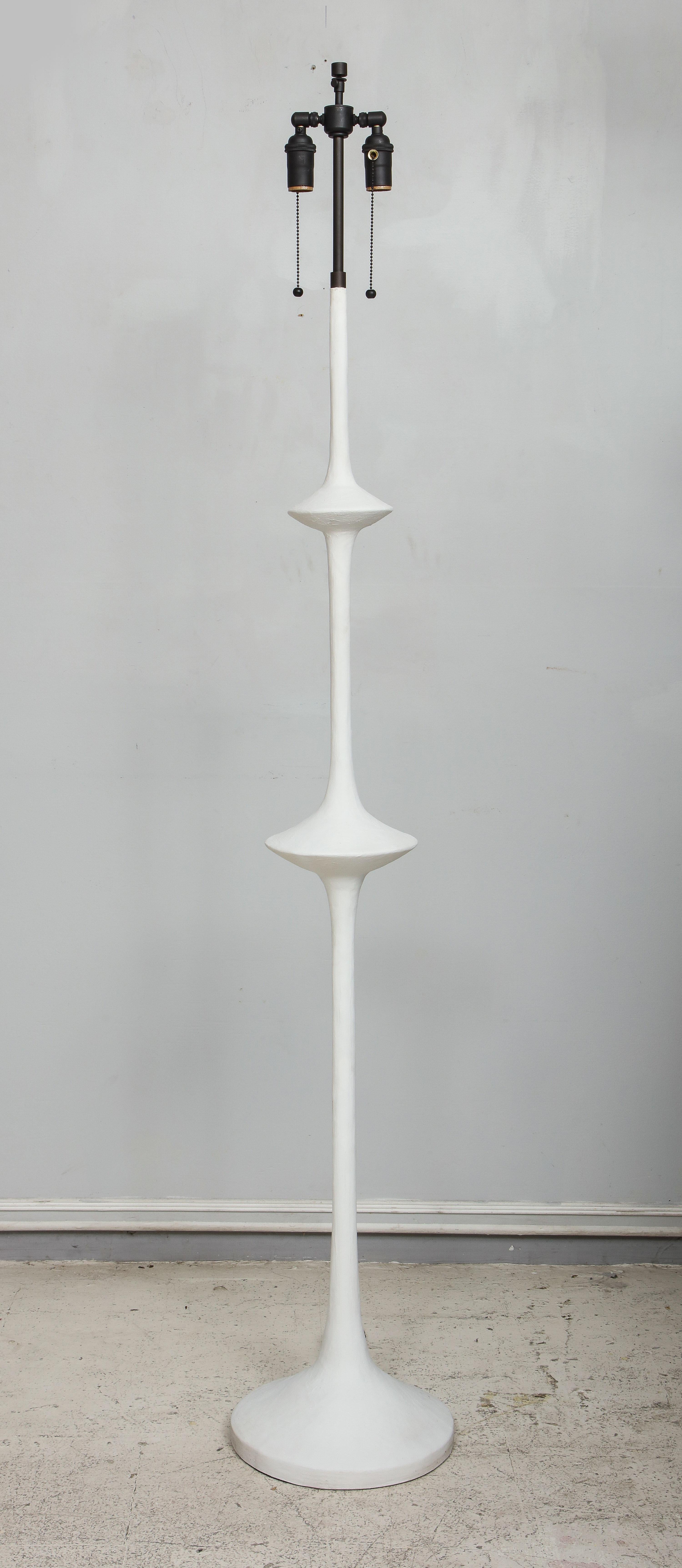 American Custom Plaster Floor Lamp in the Giacometti Manner For Sale