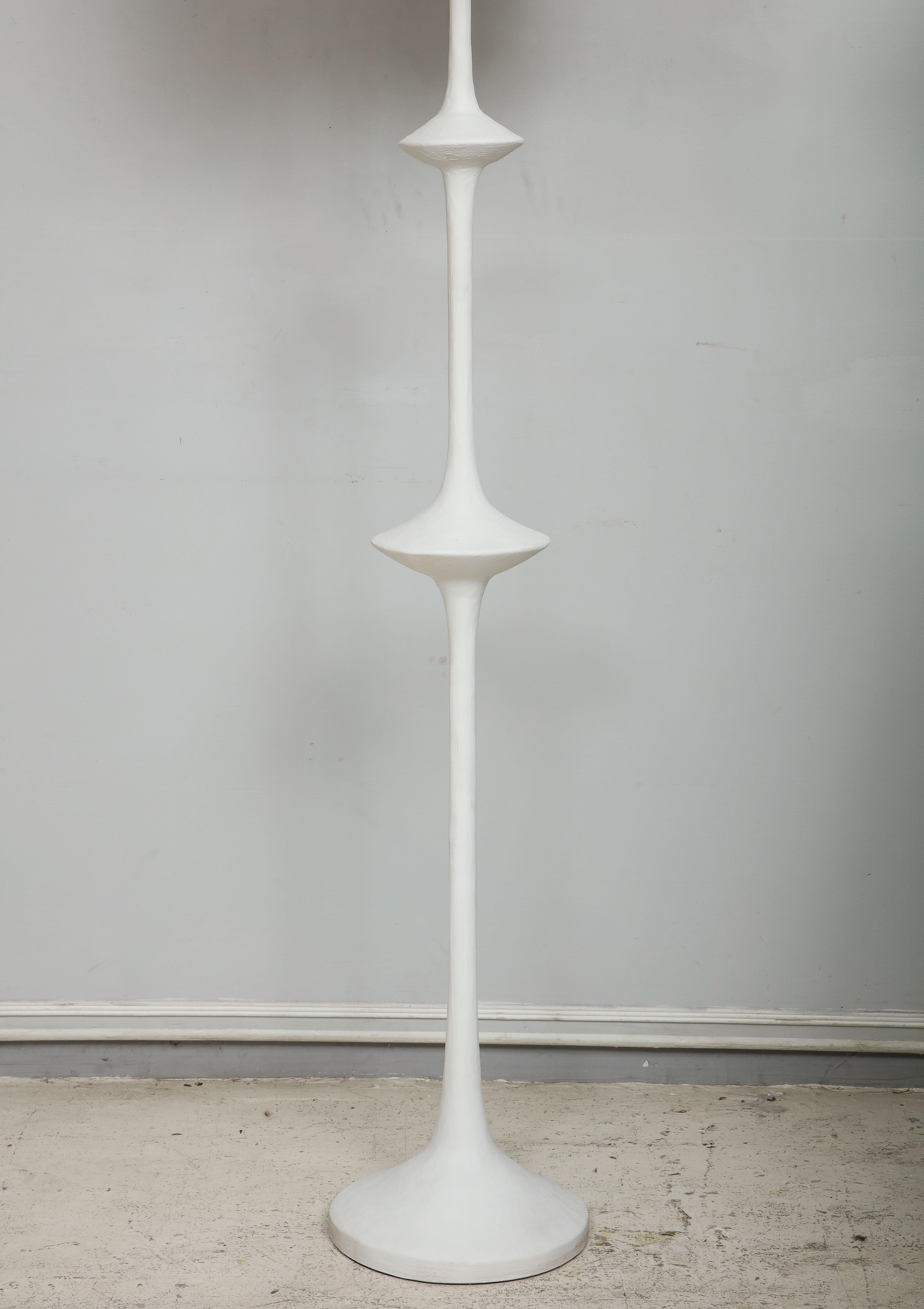 Custom Plaster Floor Lamp in the Giacometti Manner In New Condition For Sale In New York, NY