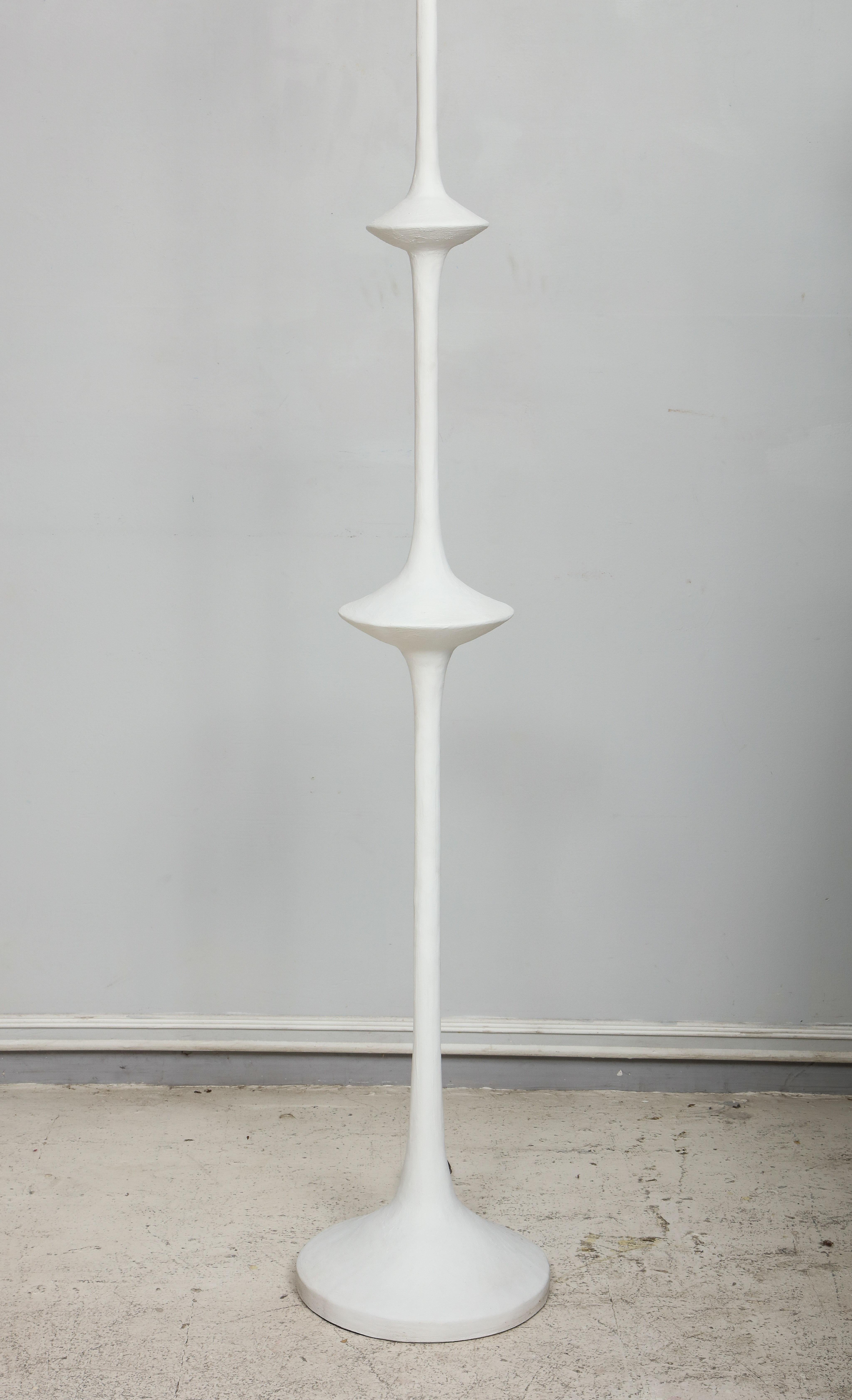 Contemporary Custom Plaster Floor Lamp in the Giacometti Manner For Sale