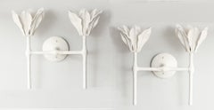 Individuelles Paar von Gips Fleur Sconces