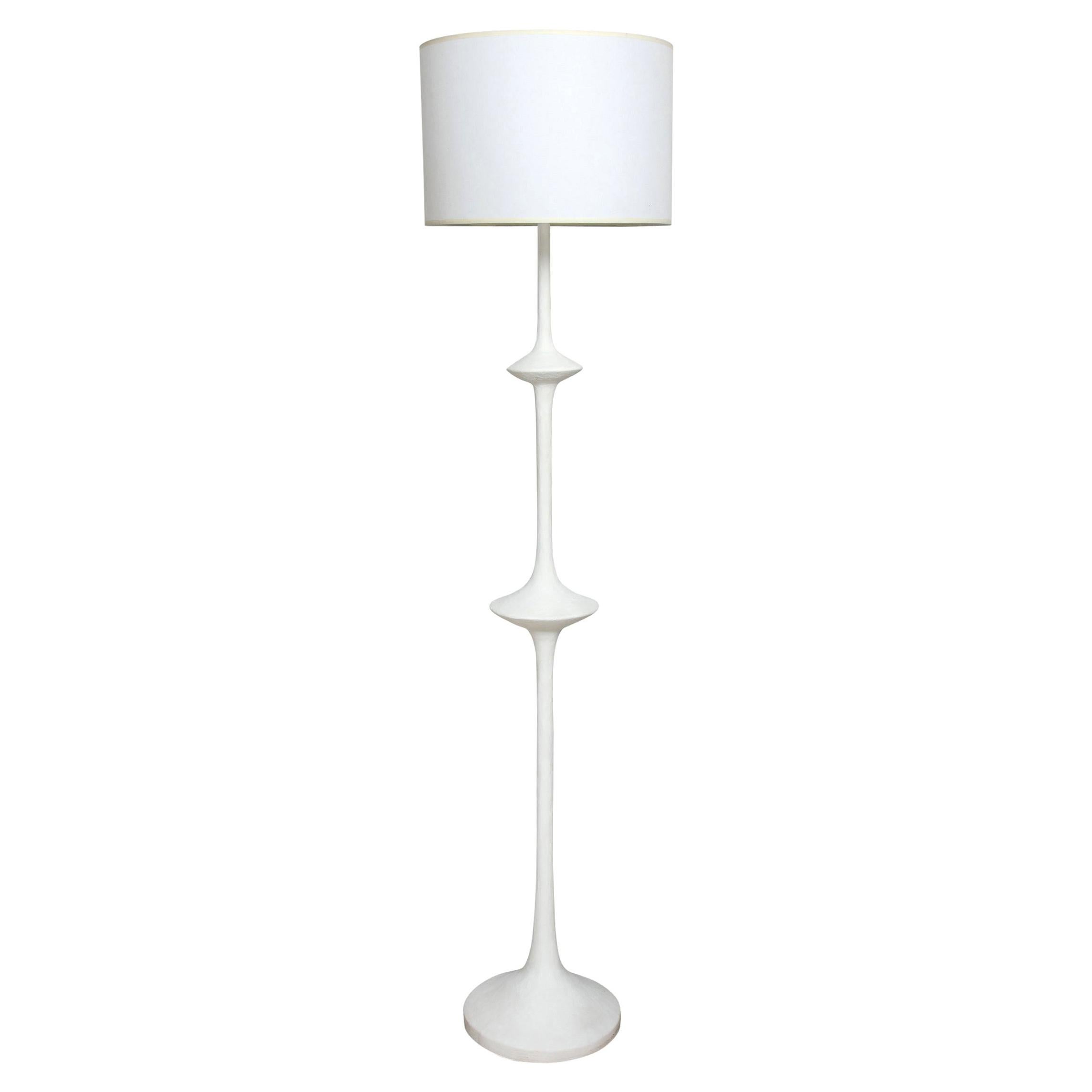 Custom Plaster Floor Lamp in the Giacometti Manner For Sale
